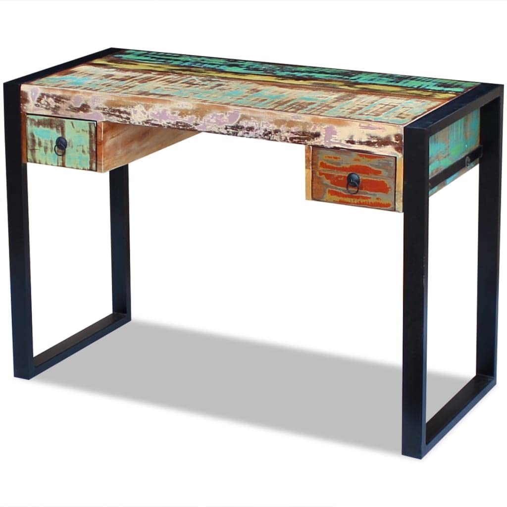 SKM Solid Reclaimed Wood Desk - 3276 | Rustic Industrial Home Office Furniture for Modern Workspace & Study Room