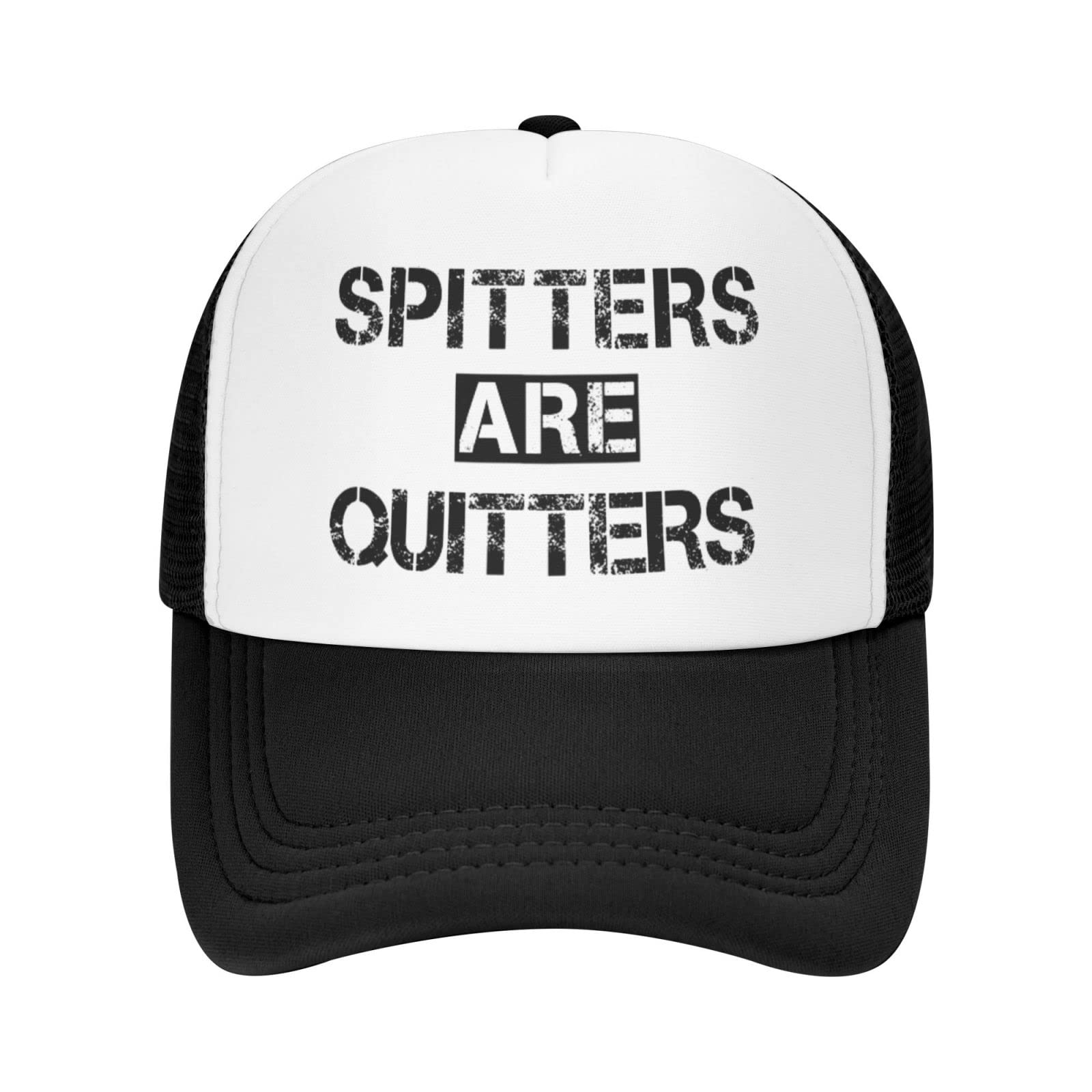 Spitters are Quitters Unisex Trucker Cap - Adjustable Snapback Baseball Hat for Men & Women - Perfect for Outdoor Sports, Casual Wear & Street Fashion