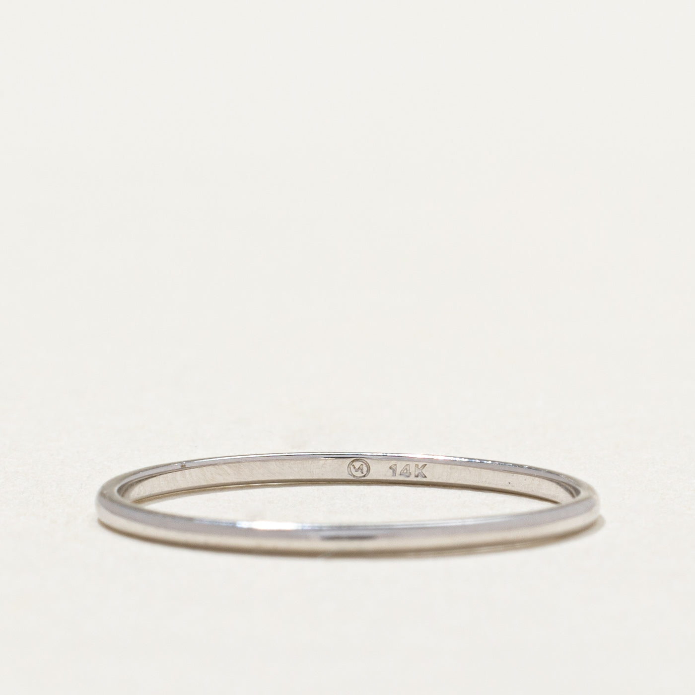 14K White Gold Plain Wedding Band Ring - 1.08mm Thin, Size 6 - Perfect for Engagement, Anniversary & Everyday Wear