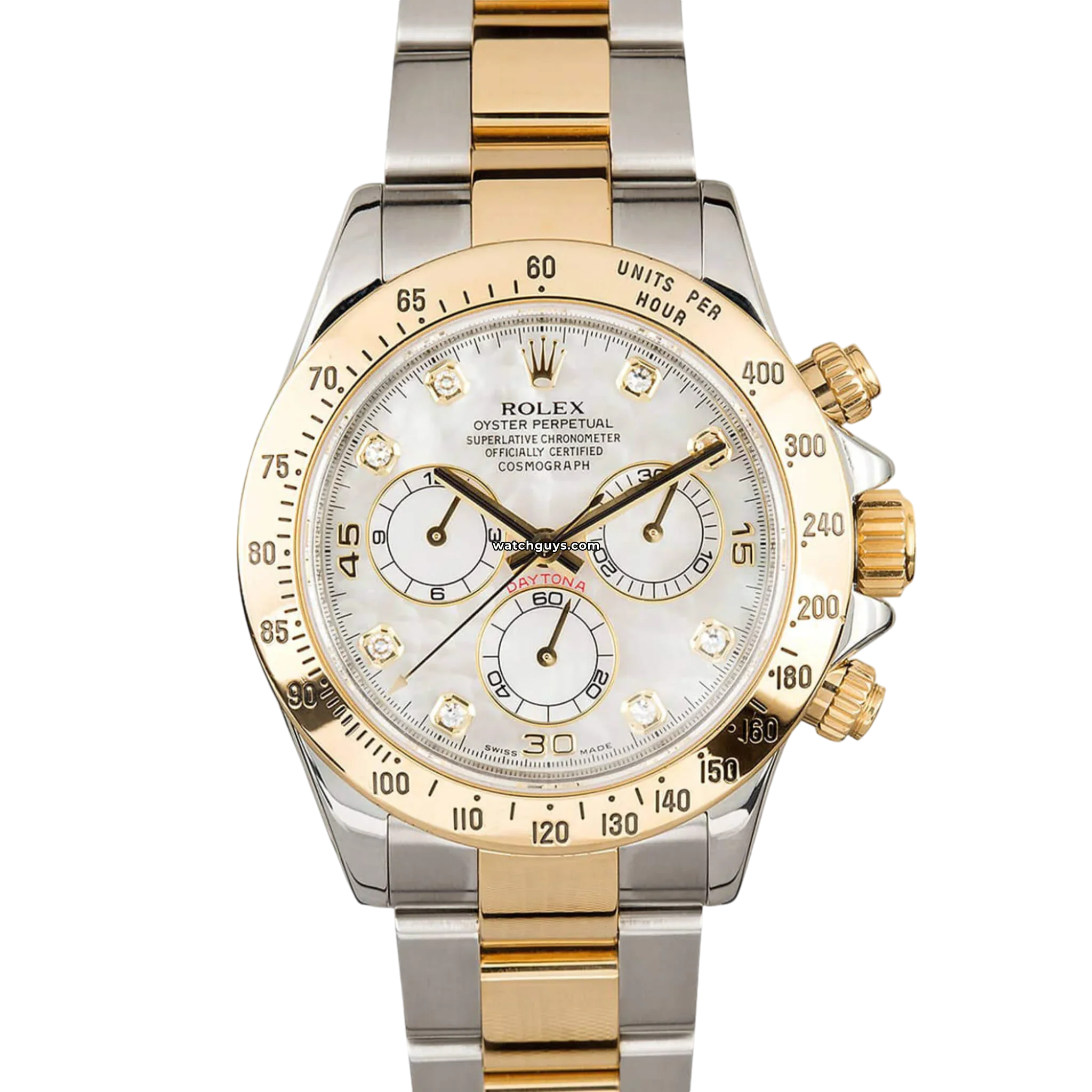Rolex Daytona 116523 Diamond & Mother of Pearl Watch - Luxury Men's Chronograph Timepiece for Business, Gifting & Special Occasions