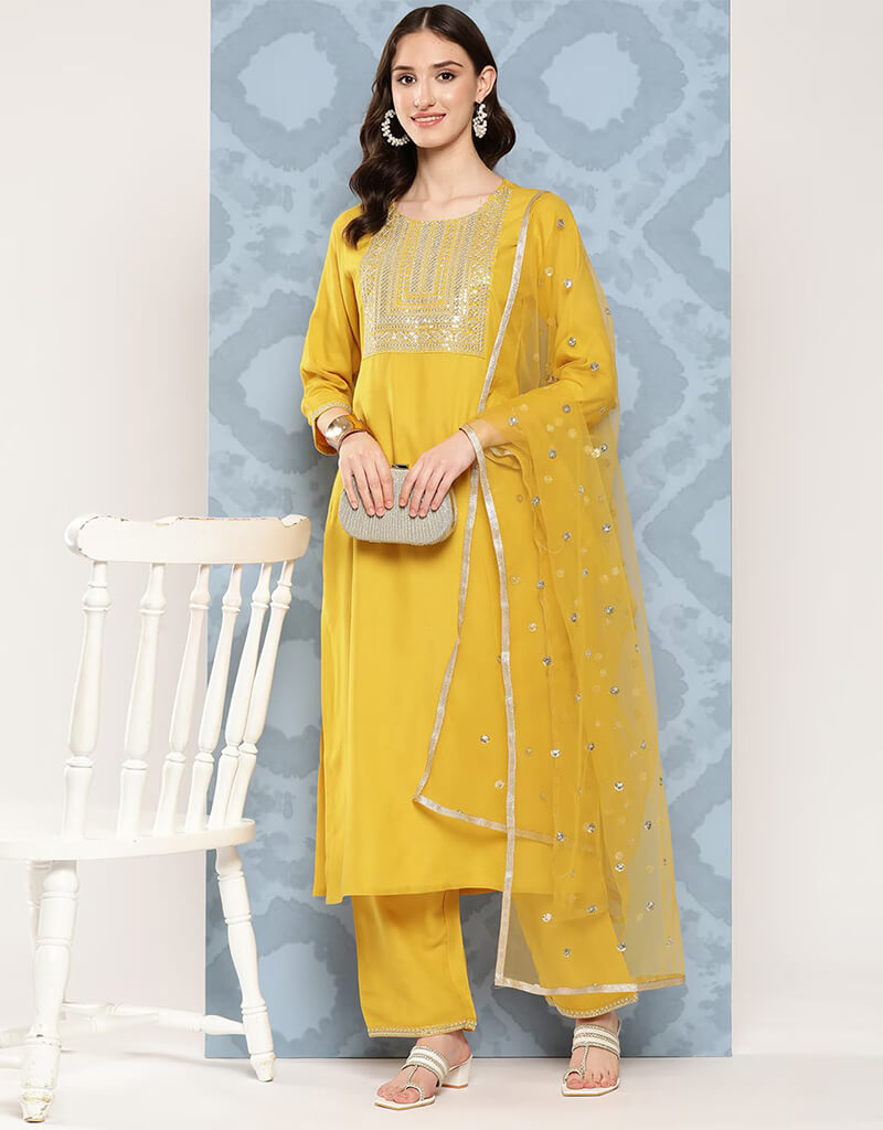 Arylide Yellow Viscose Rayon Straight Leg Pants for Women - Comfortable Office Wear & Casual Outfits