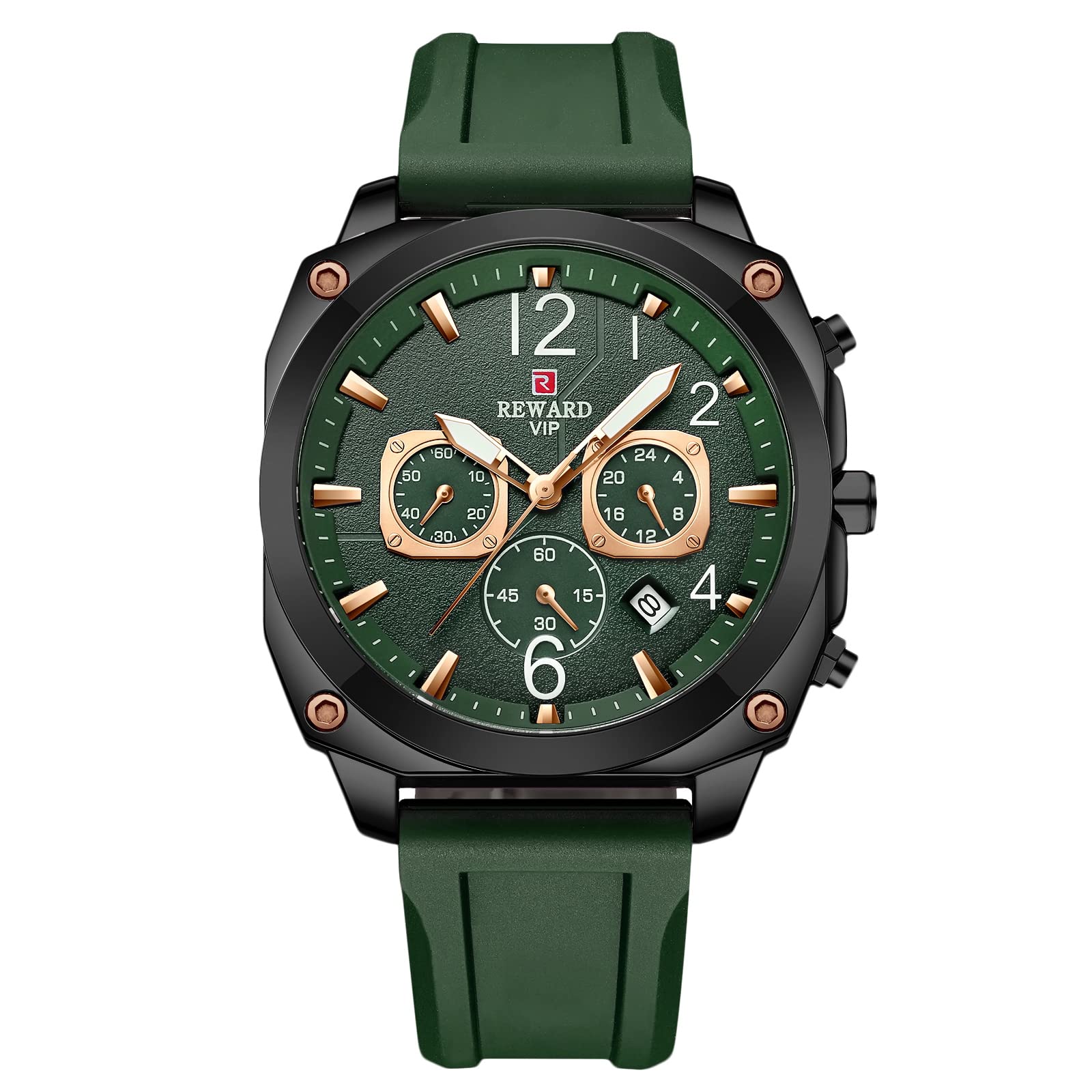 RORIOS Classic Men's Watches - Luminous Analog Quartz Watch with Silicone Strap | Waterproof Sports Wristwatch for Men | Perfect for Outdoor Activities, Running & Casual Wear