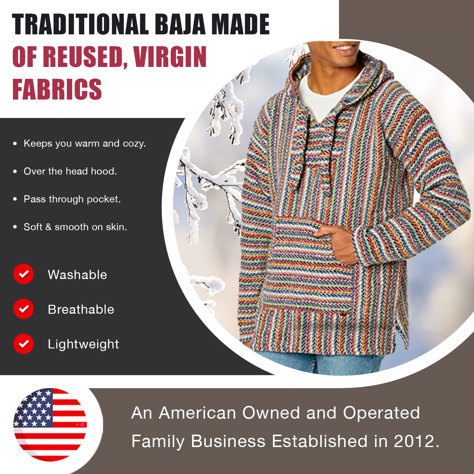 Premium Baja Hoodie Sweatshirt - Soft Fleece Pullover with Pockets | Funny Guy Mugs Collection | Cozy Loungewear for Men & Women | Perfect for Camping, Beach & Casual Outings