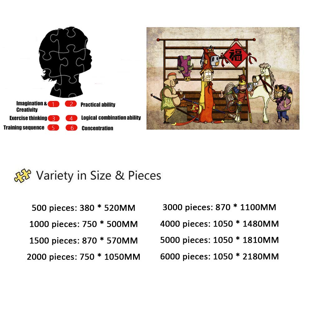 Chinese Classic Myths & Stories Wooden Jigsaw Puzzles for Adults - 500 to 6000 Pieces, Stress Relief & Educational Brain Teaser for Family Game Night, Home Decor & Gift Idea