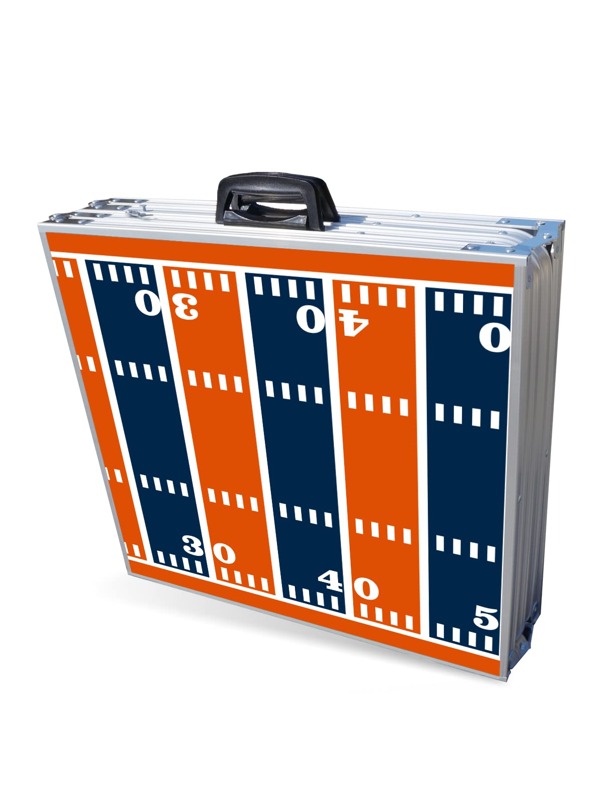 8-Foot Folding Portable Beer Pong Table with LED Lights & Cup Holders - Denver Broncos Football Field Design | Perfect for Tailgating, Parties & Outdoor Games
