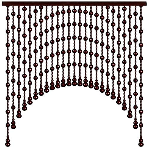 Handmade Peach Wood Gourd Bead Curtain - Natural Boho Doorway Decor with Tassels for Bedroom, Closet & Kitchen | Wedding, Christmas & Party Decoration | Arched Beaded Door Curtain for Boho & Farmhouse Style Homes