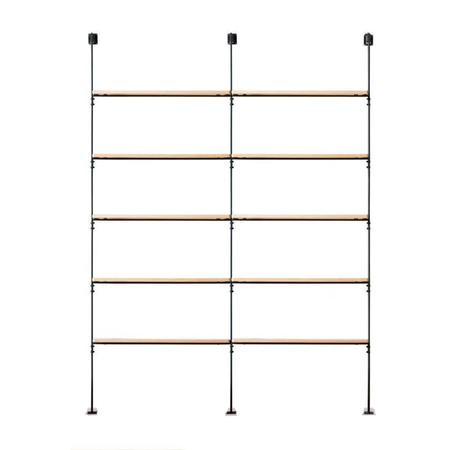 Solid Oak Wood Industrial Style Multi-Tier Storage Shelf - Perfect for Home Office, Garage & Living Room Organization