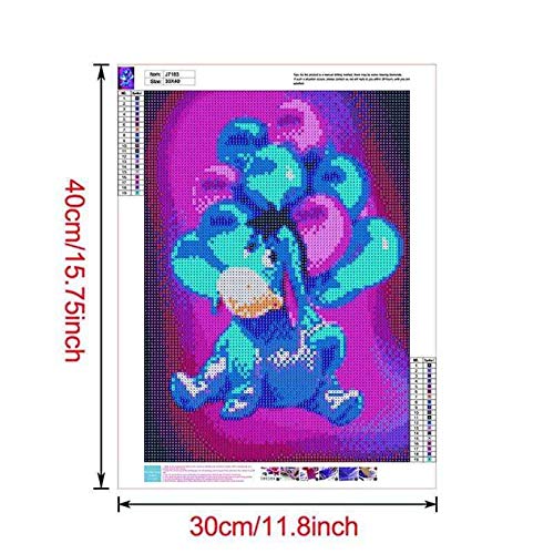 BETTER SELECTION DIY 5D Diamond Painting Kit for Adults - Cute Eeyore Donkey Balloon Full Drill Cross Stitch Embroidery Art Craft, 11.8x15.7 Inch Home Wall Decor, Gift for Relaxation & Stress Relief