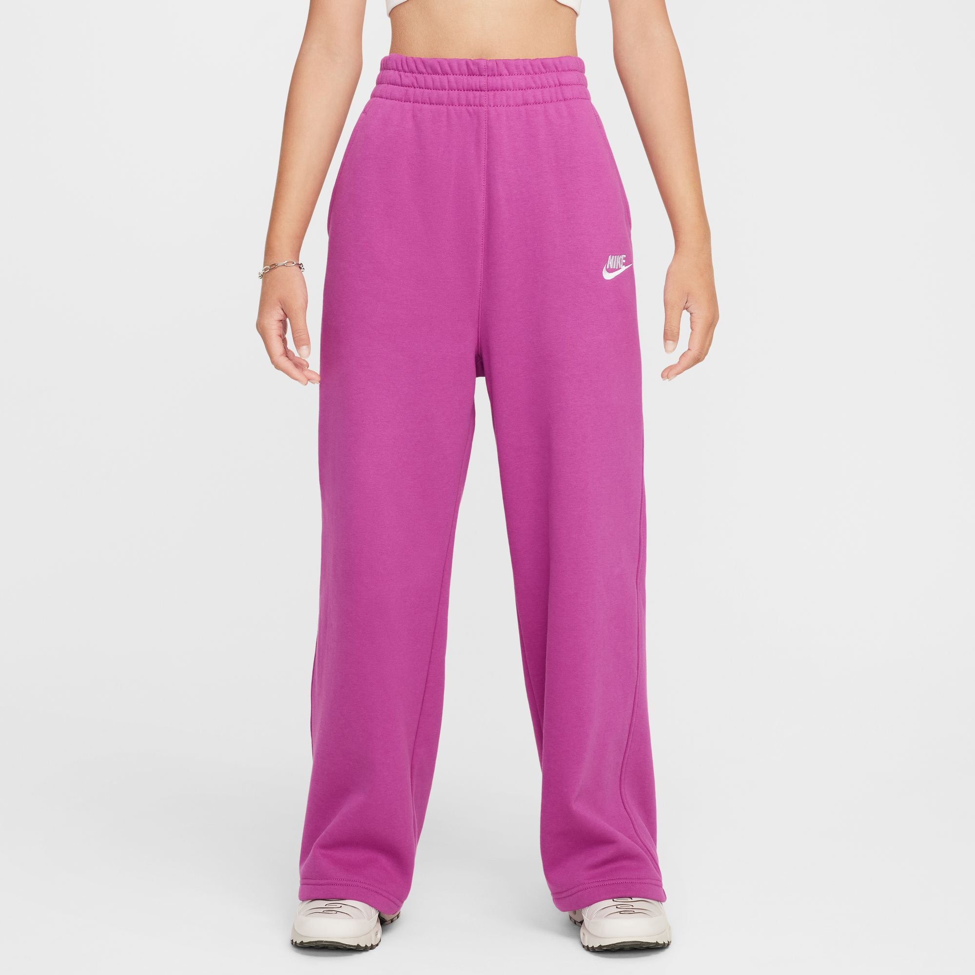 Nike Youth Club Fleece Wide Leg Pants for Girls - Soft & Comfortable Joggers for School, Sports & Casual Wear