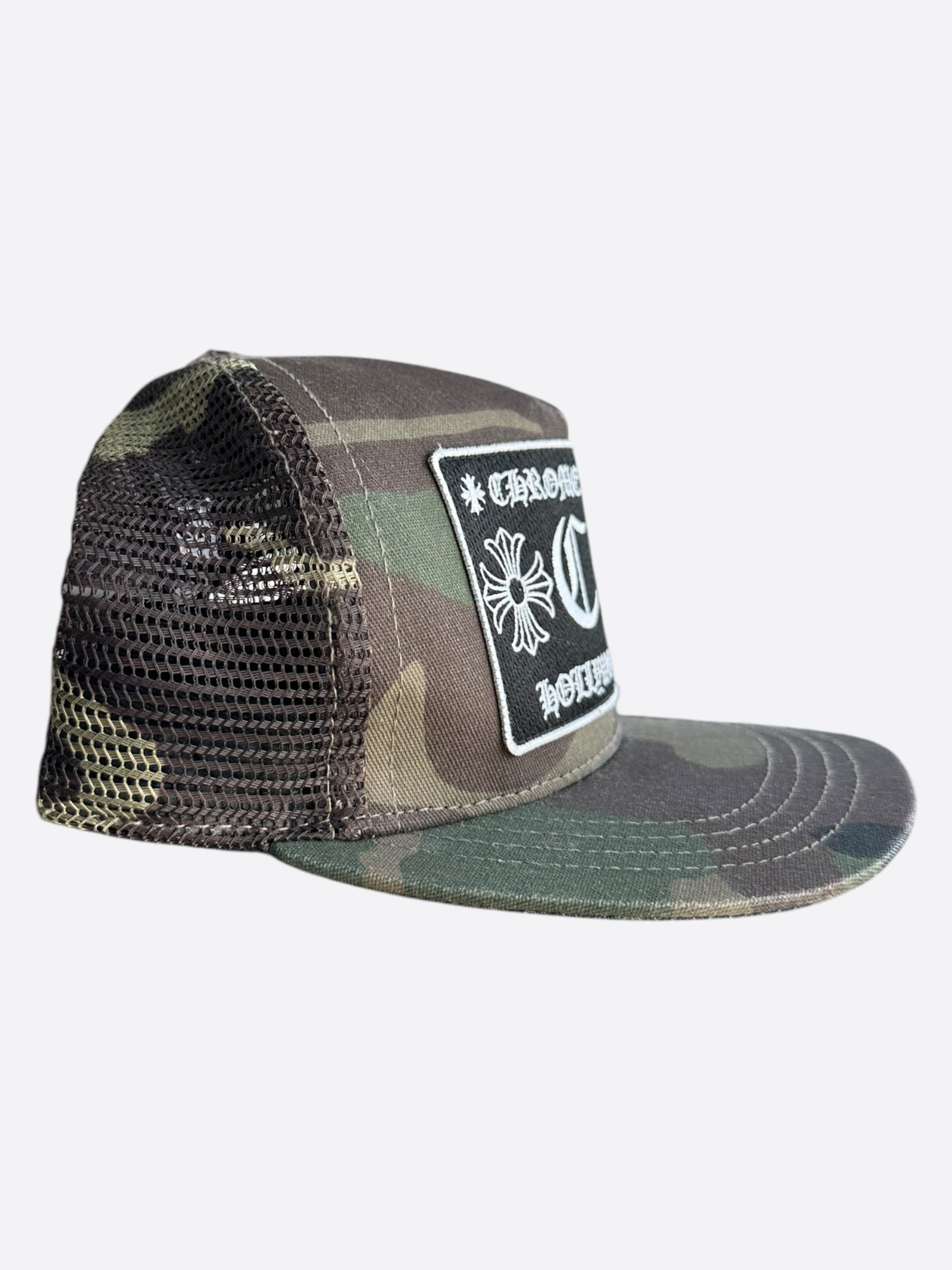 Chrome Hearts Green Camouflage Trucker Hat - Stylish Adjustable Snapback Cap for Men & Women - Perfect for Outdoor Adventures, Concerts, and Streetwear Fashion