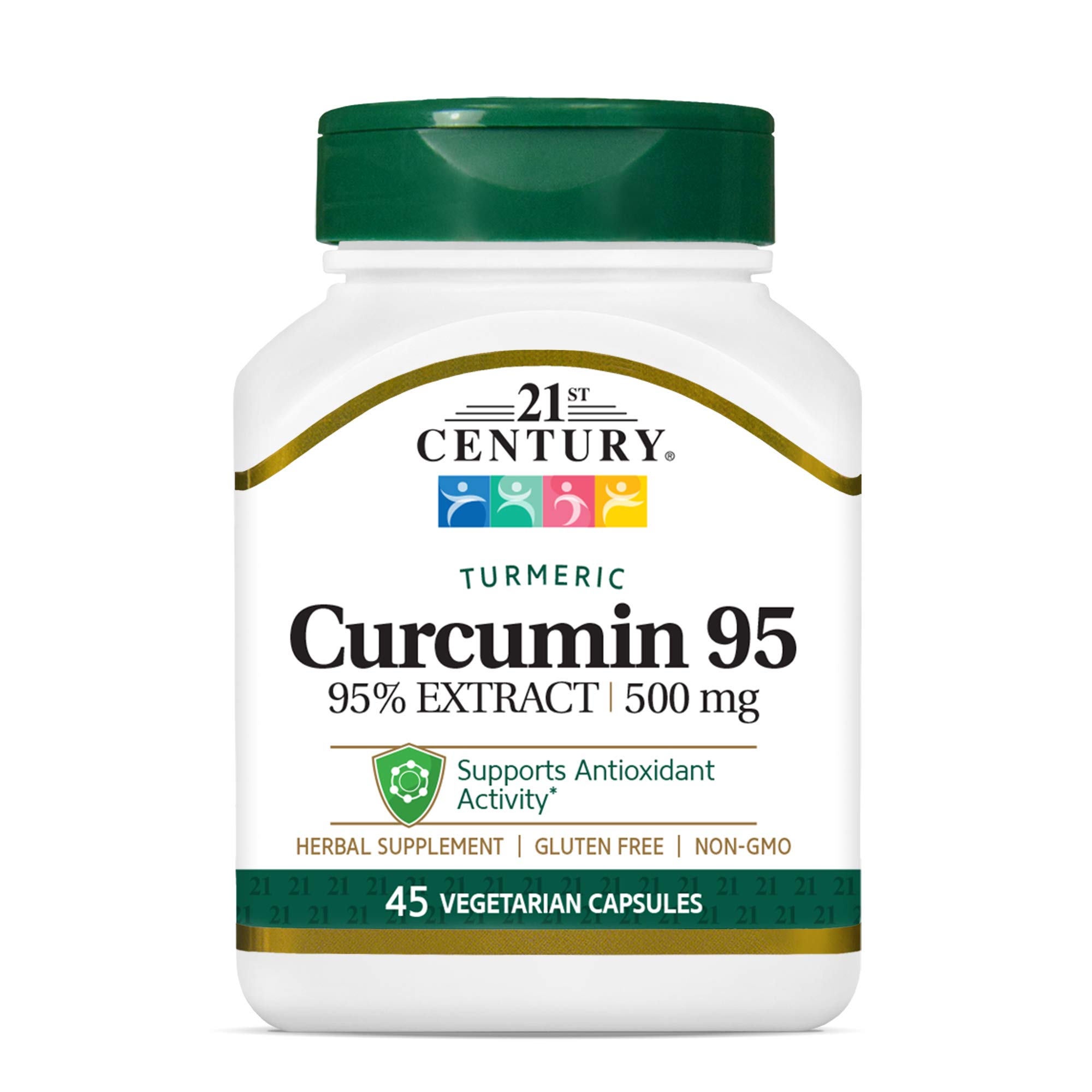 21st Century Curcumin 95 Herbal Supplements - 45 Capsules | High Potency Turmeric Extract with 95% Curcuminoids | Supports Joint Health, Digestion & Inflammation Relief | Daily Wellness Supplement for Adults