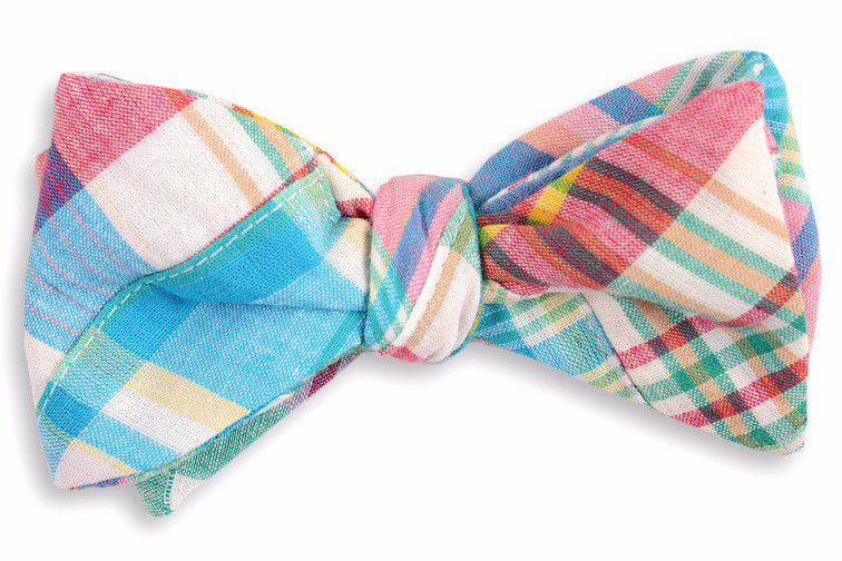 Stylish Mulligan Madras Bow Tie for Men - Classic Preppy Neckwear for Weddings, Parties & Formal Events