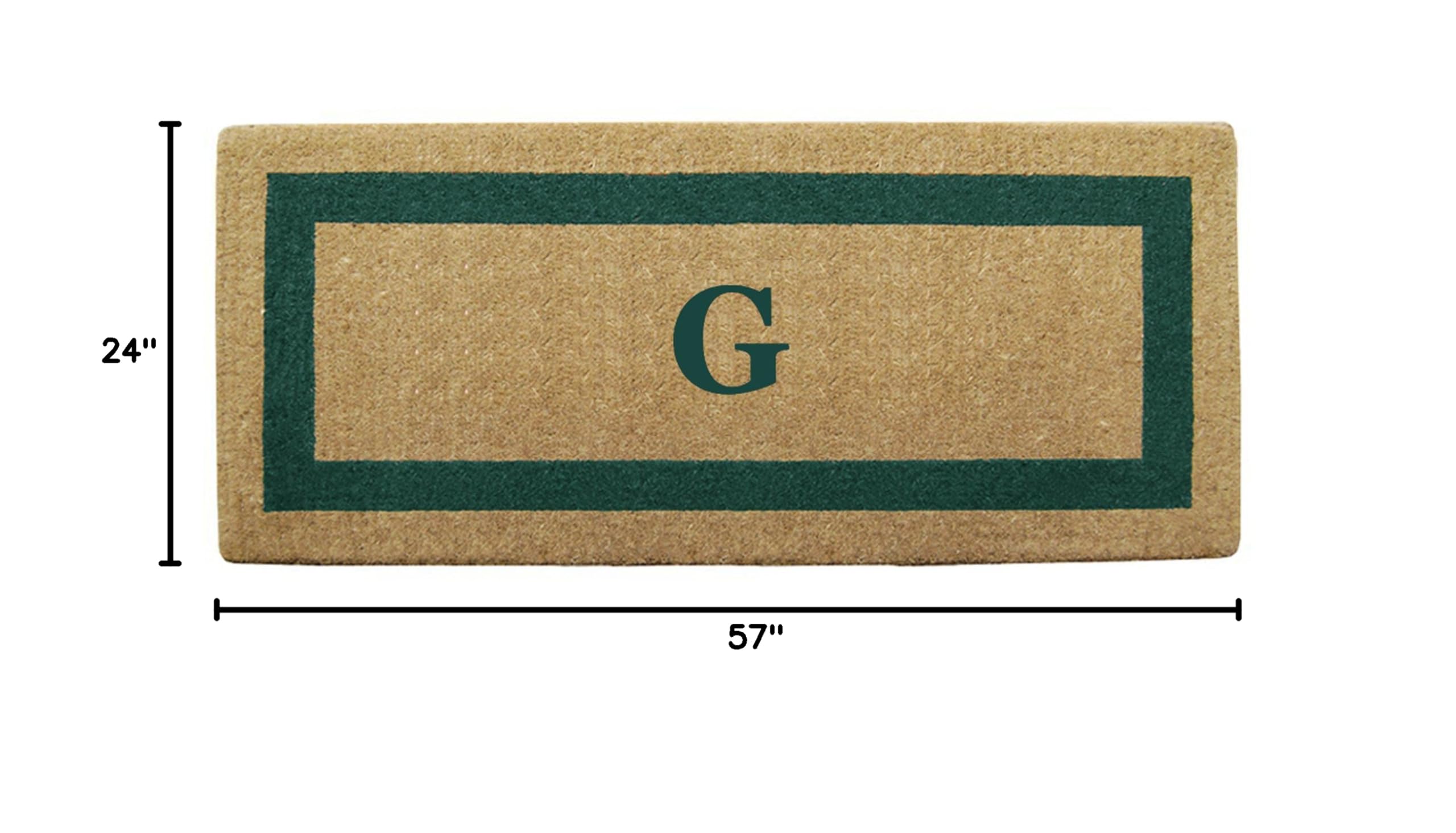 Premium Heavy Duty Coir Doormat with Monogram Initial - Eco-Friendly Natural Coconut Fiber Welcome Mat, Handcrafted Outdoor Rug for Porch, Entryway & Patio - Durable 24