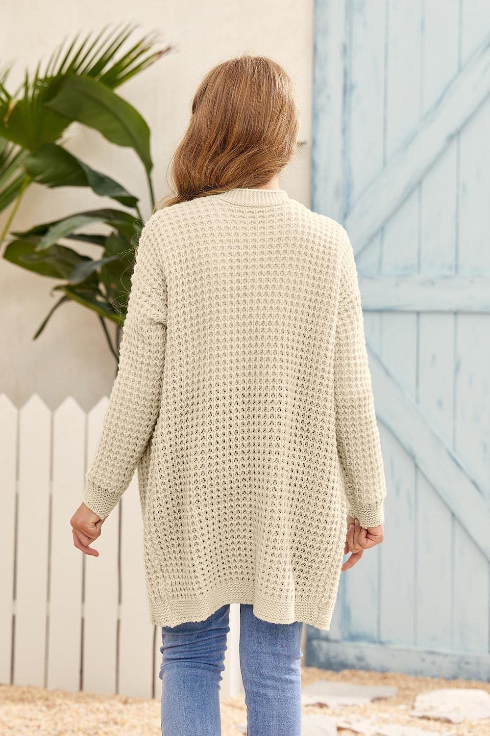 SySea Women's Batwing Long Sleeve Cardigan - Open Front Chunky Knit Sweater Coat with Pockets | Casual Fall Winter Layering Piece for Office, Date Night & Coffee Outings