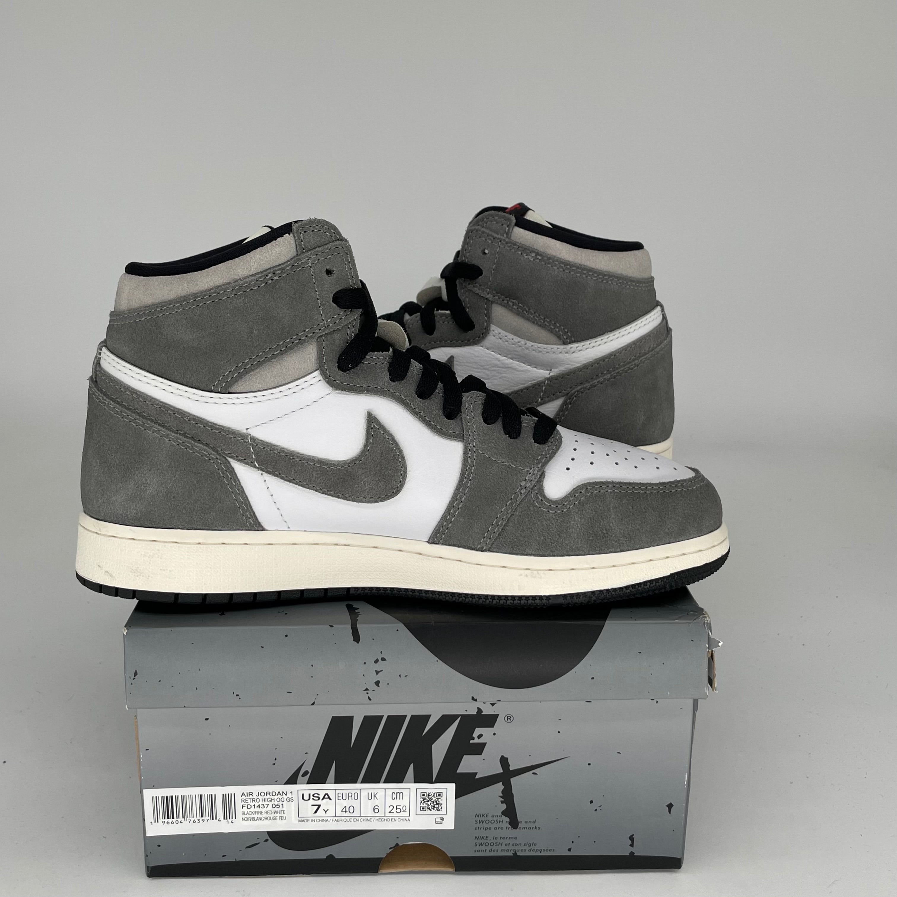 **Air Jordan 1 Washed Black Sneakers - Size 7Y (FD1437-051) - Men's & Kids' Basketball Shoes for Casual Wear & Street Style**