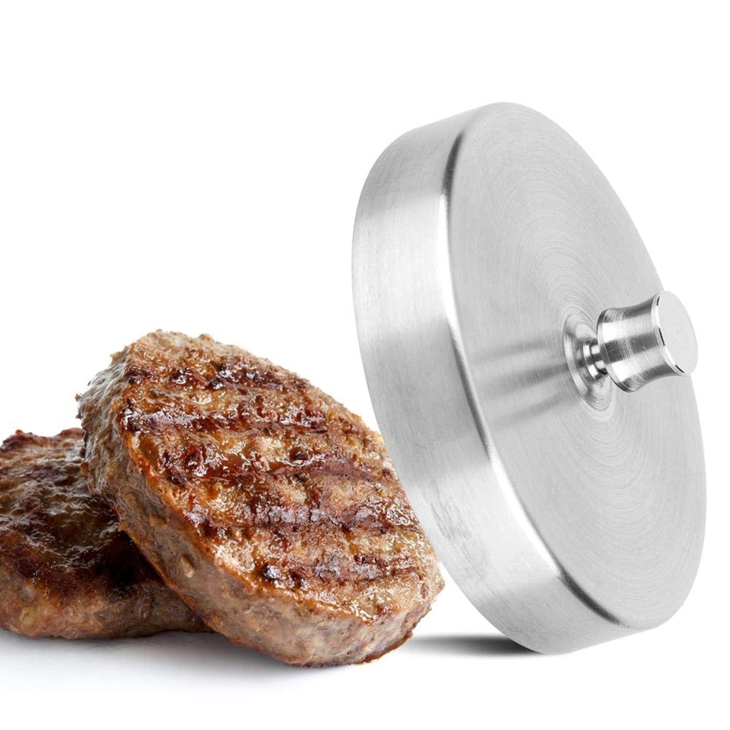 Premium Stainless Steel Burger Press - Heavy Duty Hamburger Patty Maker for Grilling, BBQ, and Home Cooking - Perfect for Burgers, Bacon, and Sandwiches | Ideal for Backyard BBQs, Camping, and Restaurant Use