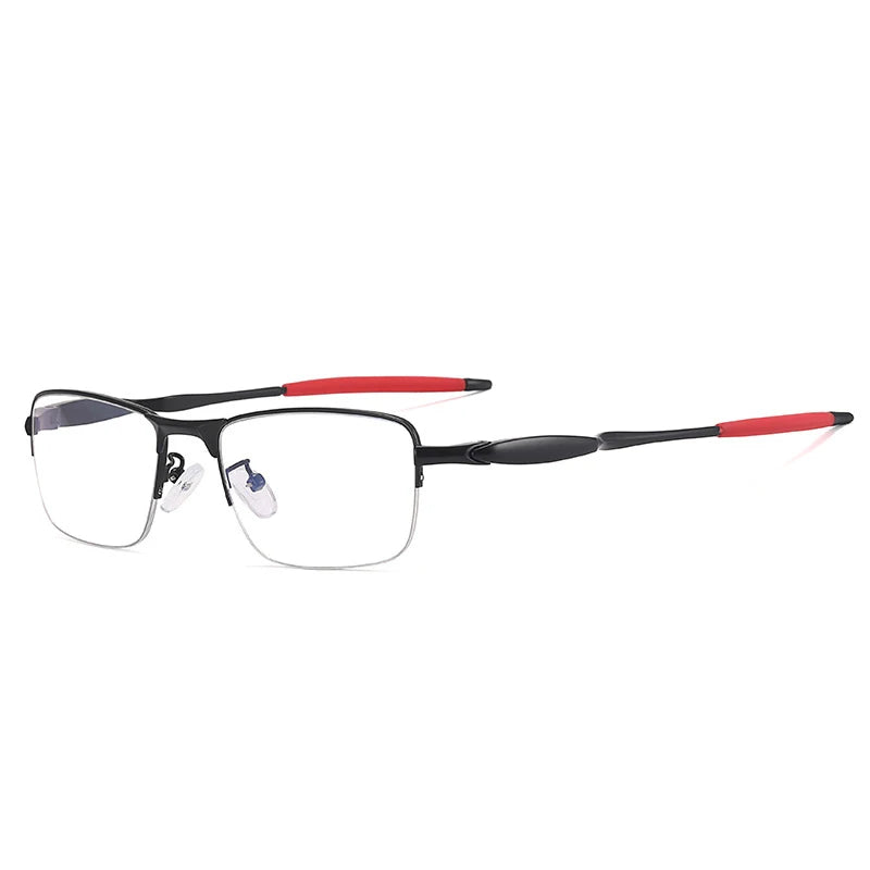 CCspace Unisex Semi-Rimless Small Square TR90 Titanium Eyeglasses 57236 - Lightweight & Durable Frame for Work, Reading, and Everyday Wear