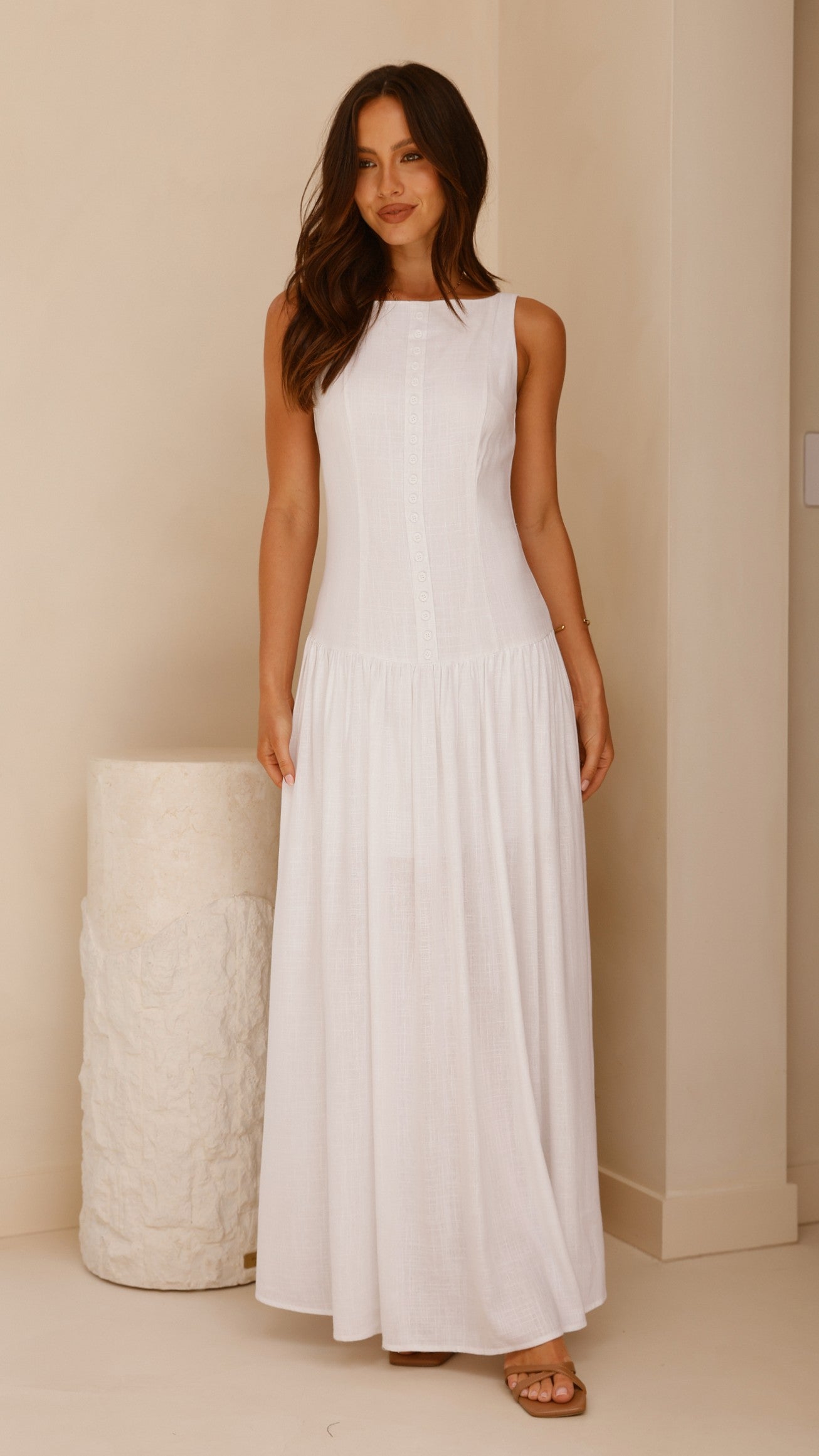 Kora Maxi Dress in White | Elegant Long Summer Dress for Women | Perfect for Beach, Vacation & Casual Outings