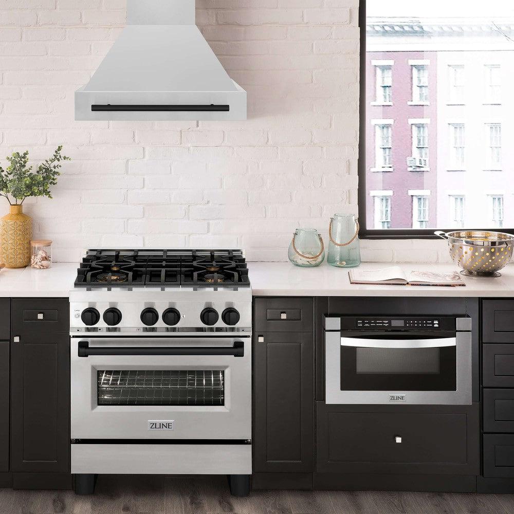 ZLINE Autograph Edition 30 Inch Stainless Steel Range Hood with Stainless Steel Shell & Handle (8654STZ 30) - Professional Kitchen Ventilation for Home Chefs