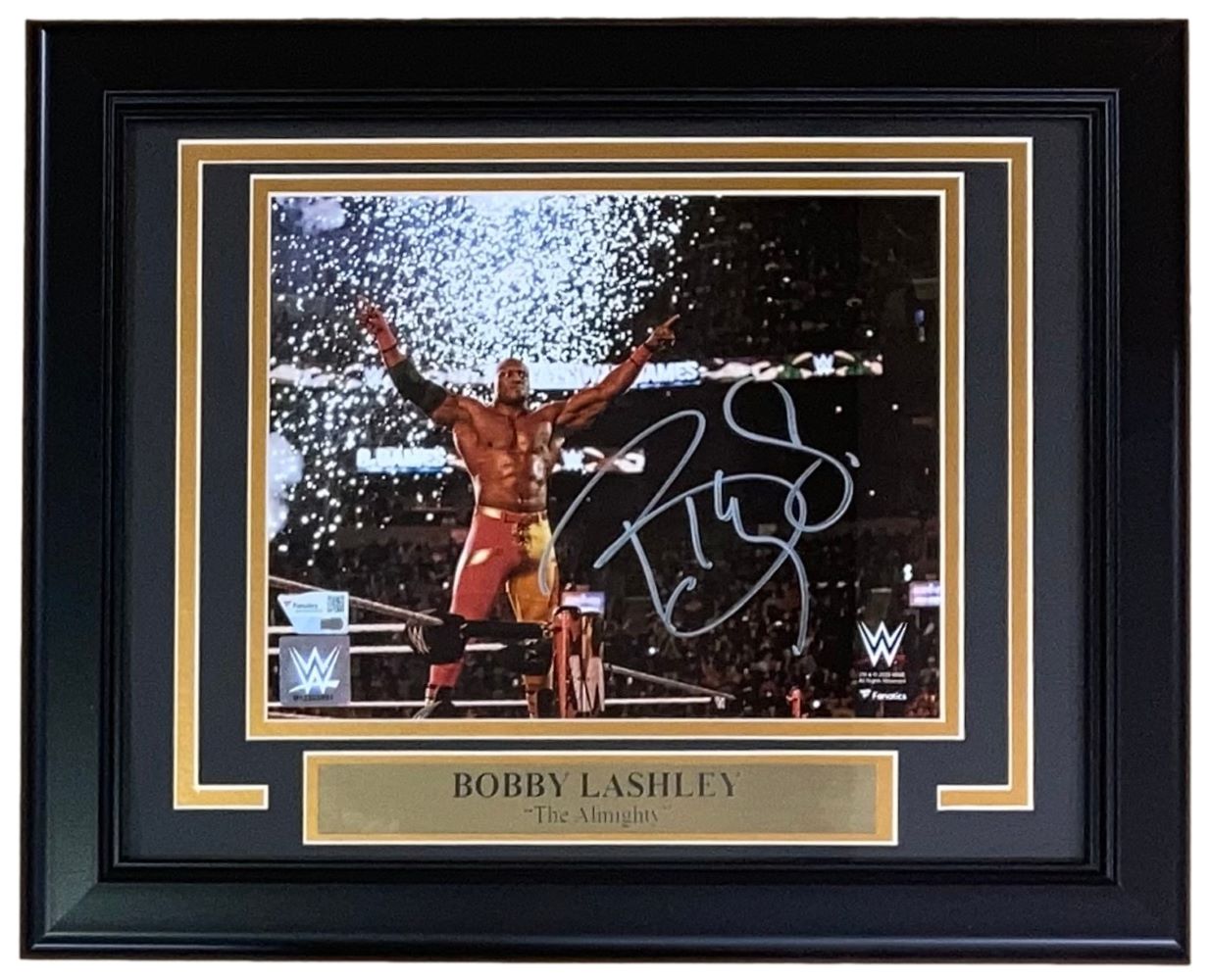 Bobby Lashley Autographed WWE 8x10 Photo - Framed Collectible Memorabilia for Wrestling Fans - Perfect for Man Cave, Sports Bar, or Gift for WWE Enthusiasts