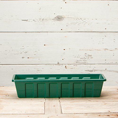 24-Inch Hunter Green Polypropylene Flower Box Planter - Durable Outdoor Garden Decor for Patio, Balcony & Window Sill Planting