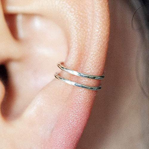 Non-Piercing Ear Cuffs for Women & Men - Sterling Silver Conch Hoop Clip-On Cartilage Earrings | Perfect for Everyday Wear, Parties & Gifts