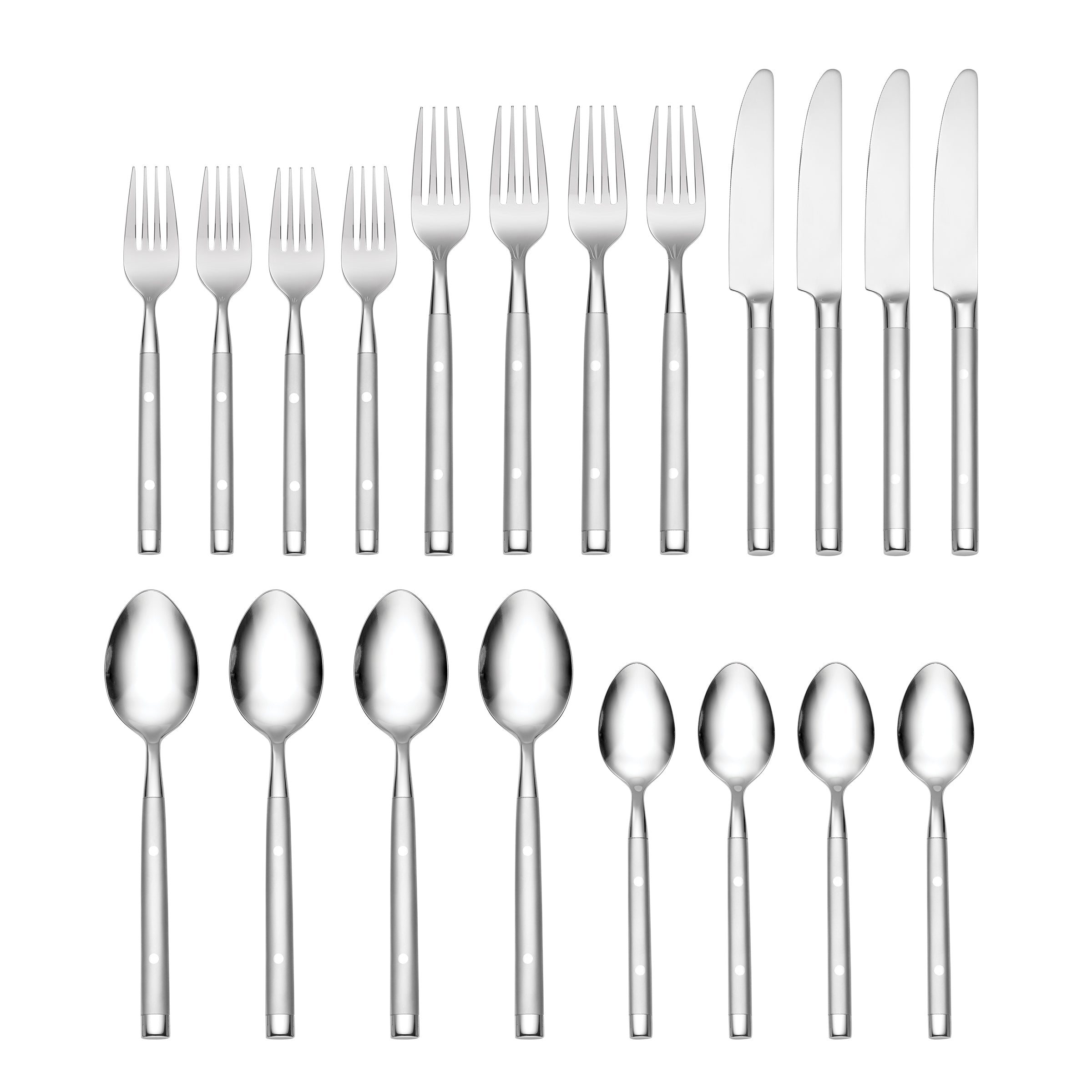 Shangrila Frosted 20-Piece Stainless Steel Flatware Set - Elegant Cutlery for Dinner Parties, Weddings & Everyday Dining