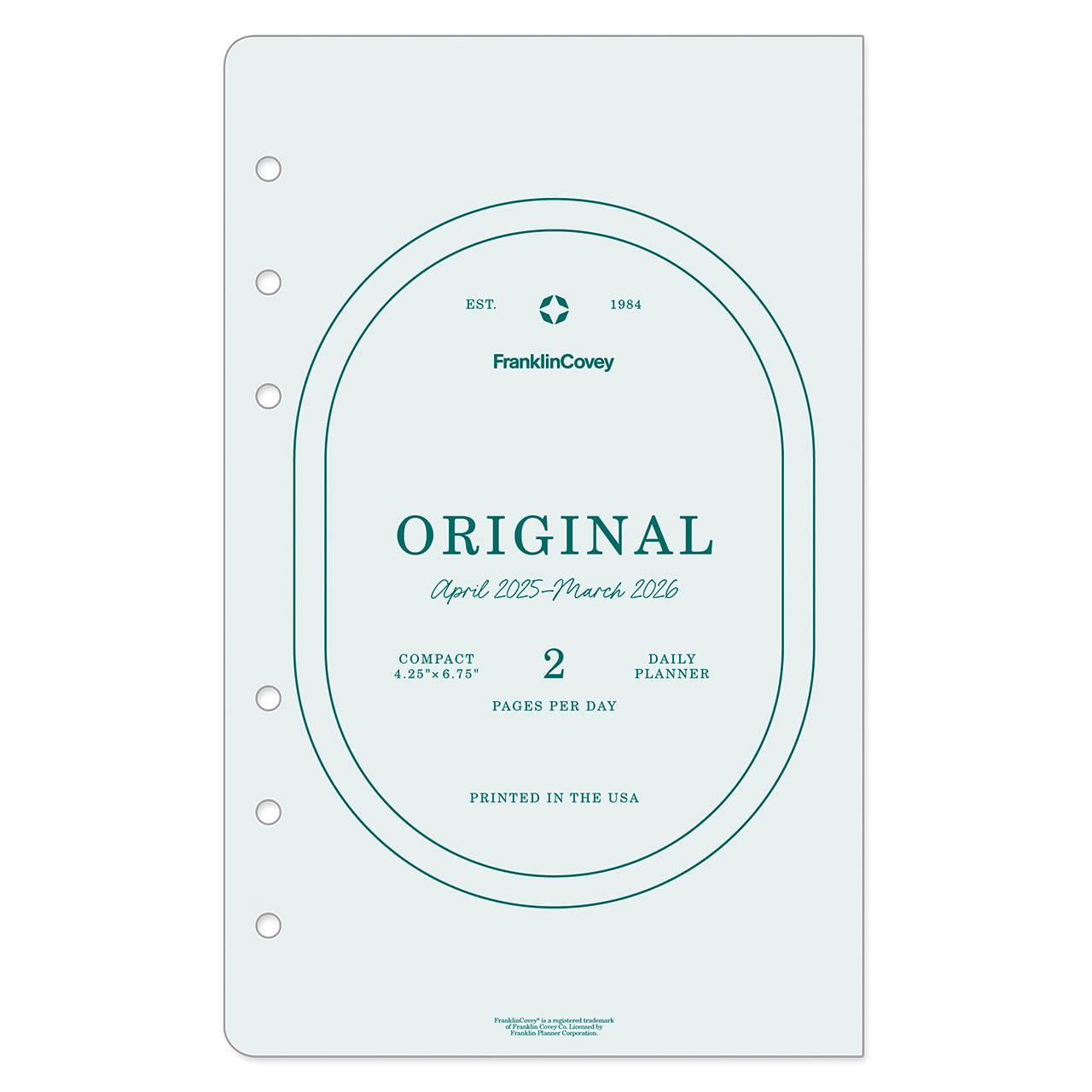 FranklinCovey 2-Page Daily Planner 2025-2026 - Compact Ring-Bound Organizer for Productivity & Time Management | Perfect for Professionals, Students & Goal Tracking (April 2025 - March 2026)