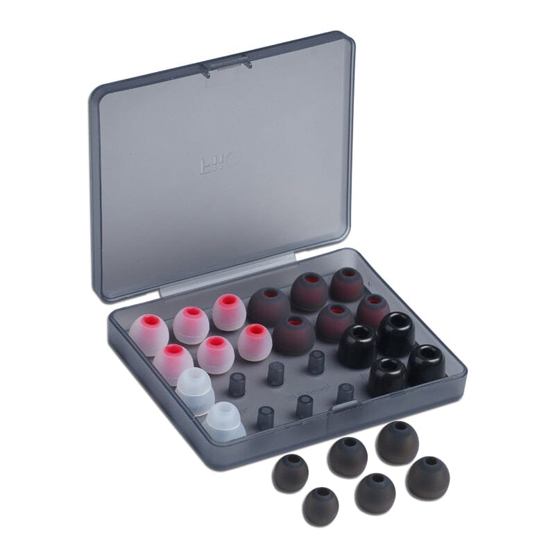 FiiO HS19 Silicone Replacement Eartips - 12 Pairs (S/M/L Sizes) for Noise Isolation & Comfort - Perfect for Music, Gaming & Workouts