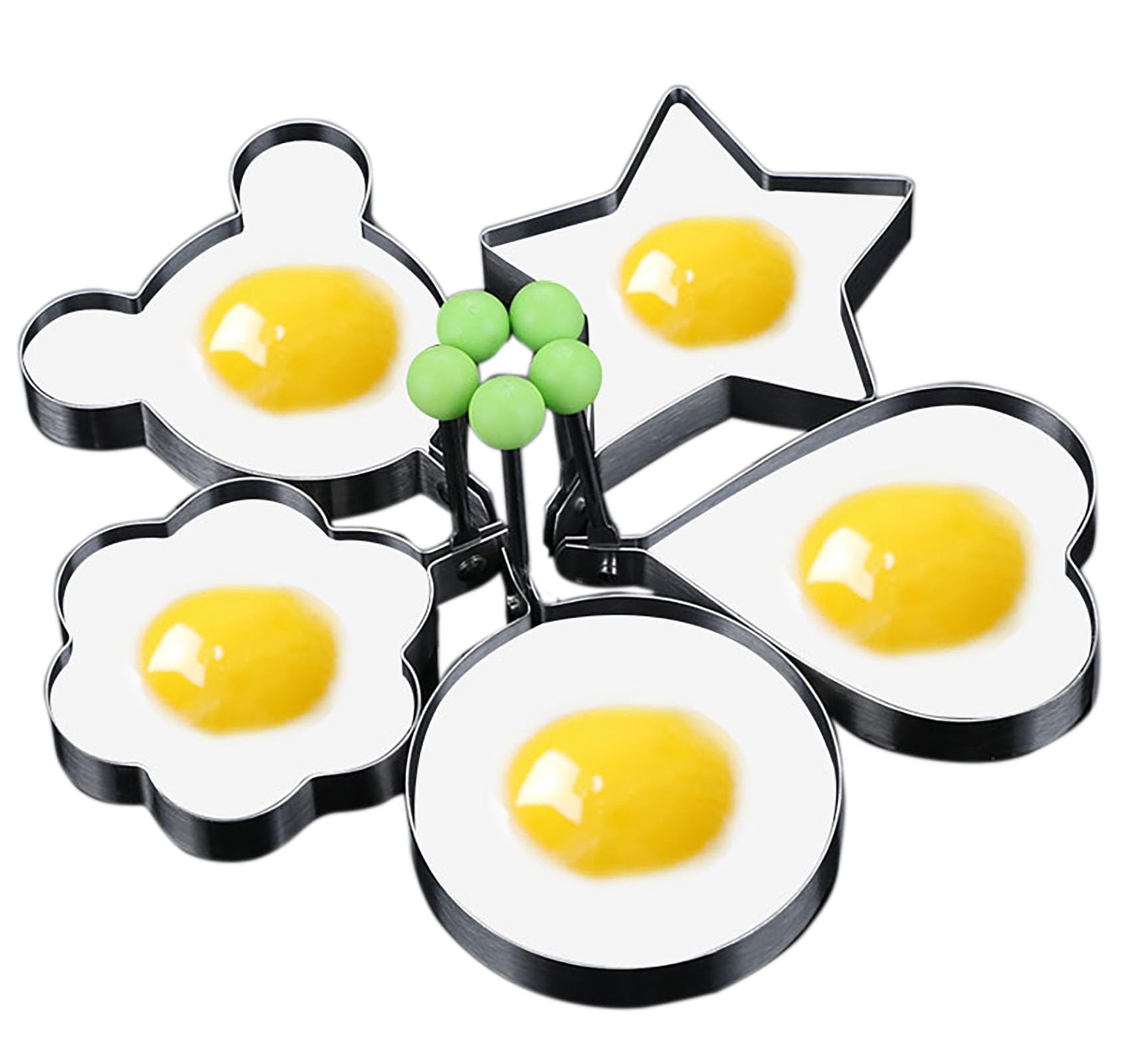 5-Pack Stainless Steel Egg Molds - 3.5 Inch Silver Egg Ring Molds for Cooking, Pancakes, Bread & Chocolate | Perfect for Breakfast, Baking & Party Food Decorations