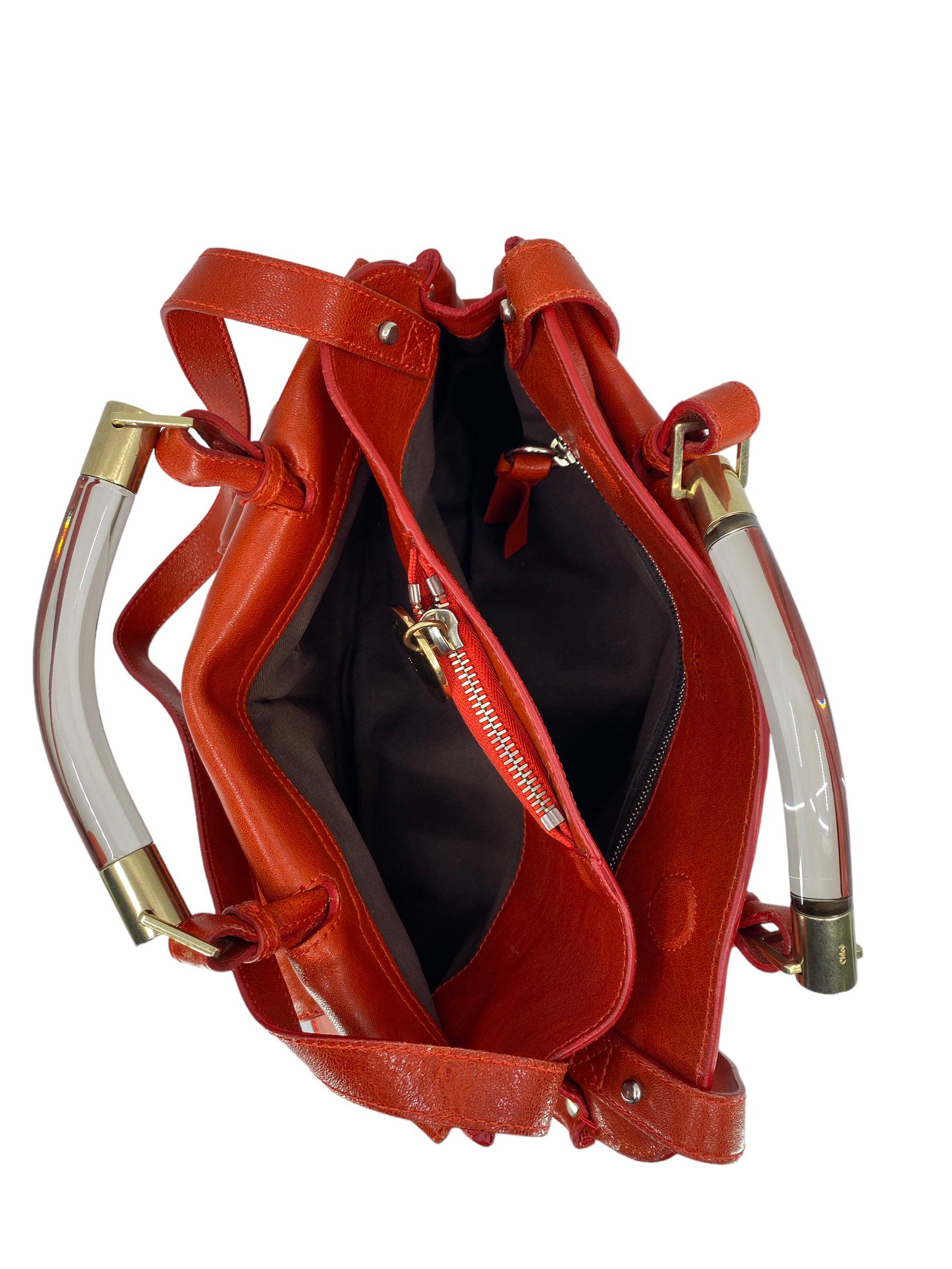 Chloe Saskia Red Leather Crossbody Bag for Women - Stylish & Durable Handbag for Work, Travel & Everyday Use