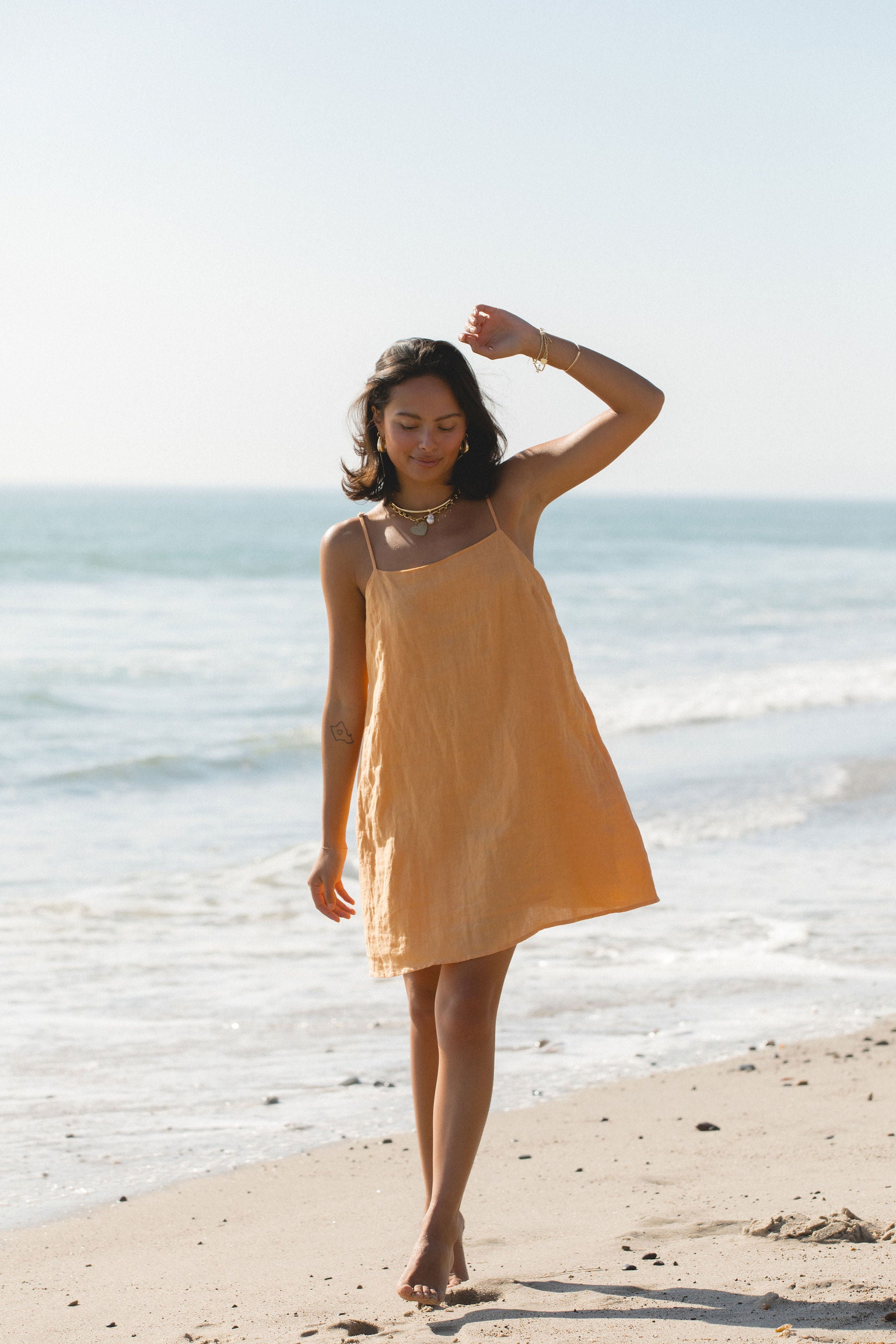 Sicily Linen Mini Dress for Women - Breathable Summer Sundress with Pockets | Perfect for Beach Vacation, Date Night & Casual Outings