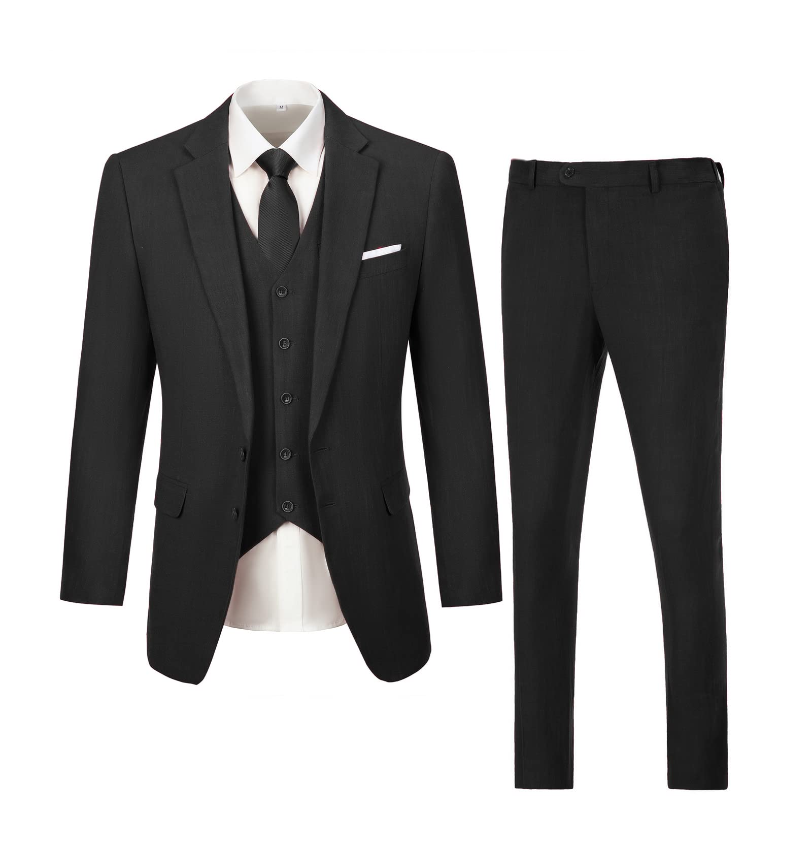 Men's Slim Fit 3-Piece Linen Suit for Wedding, Groomsmen & Prom - Breathable Blazer, Pants & Vest Set | Perfect for Summer Weddings, Formal Events & Special Occasions