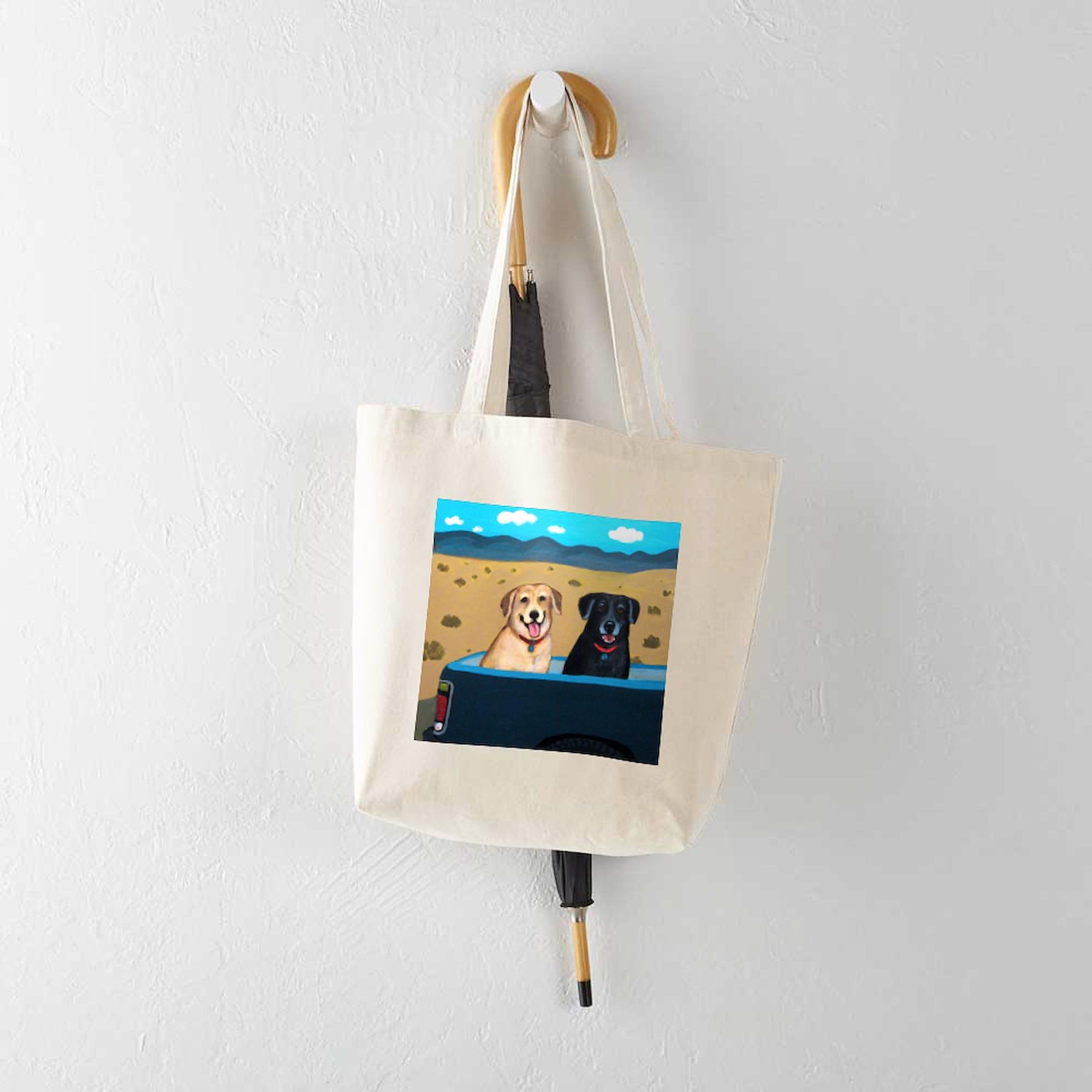 Traveling Labs Tote Bag - Natural Canvas Reusable Shopping Bag for Groceries, Beach & Everyday Use | Eco-Friendly Cotton Tote