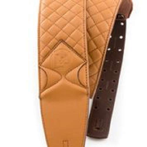 D&A Pro-Performance Quilted Leather Instrument Strap - Premium Guitar/Bass Strap for Musicians - Comfortable & Durable (VCC-0100) - Perfect for Live Performances, Studio Sessions & Travel