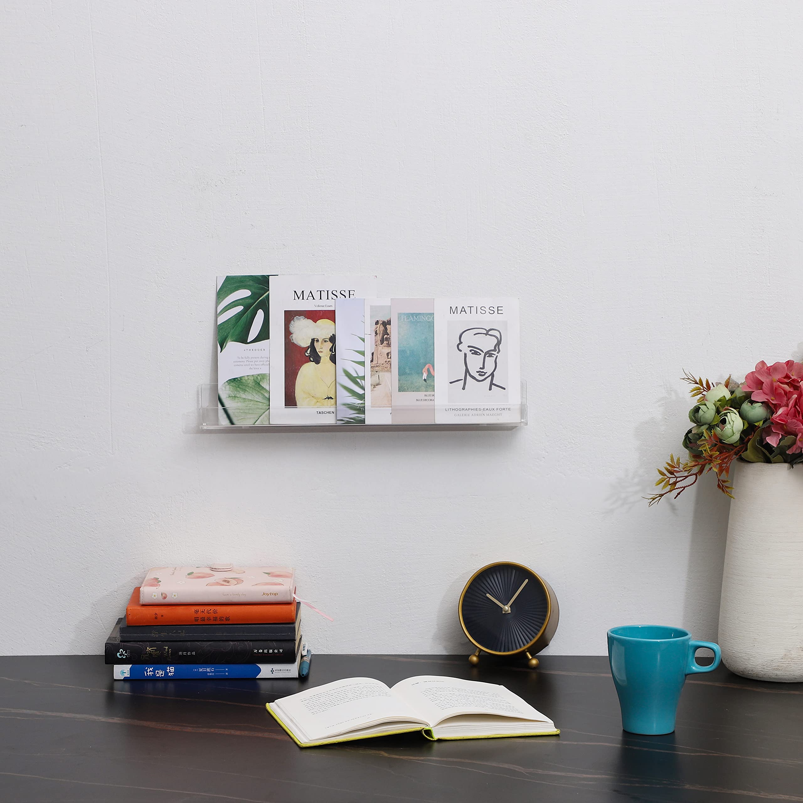 4 Pack Clear Acrylic Floating Bookshelf - 15