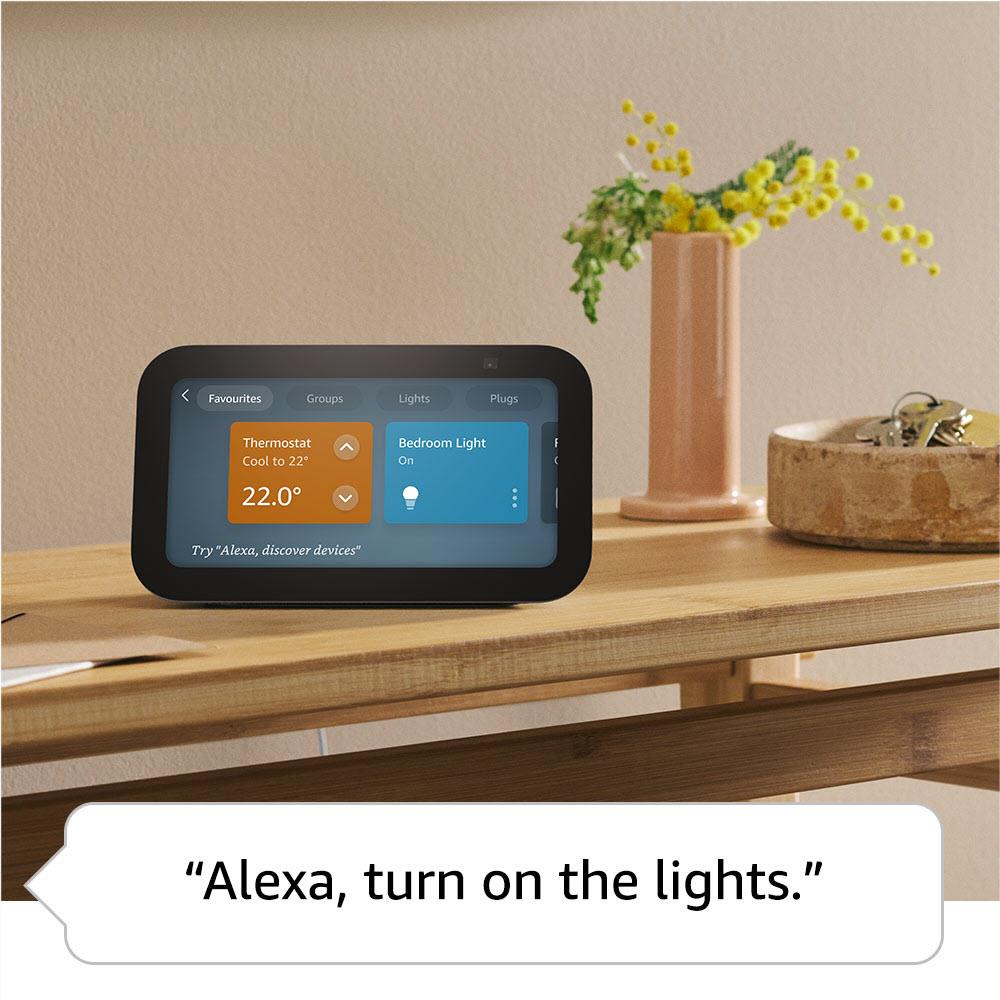 Amazon Echo Show 5 (3rd Gen) Smart Display with Alexa - Charcoal - Hands-Free Video Calls, Music Streaming & Smart Home Control - Perfect for Kitchen, Bedroom or Home Office