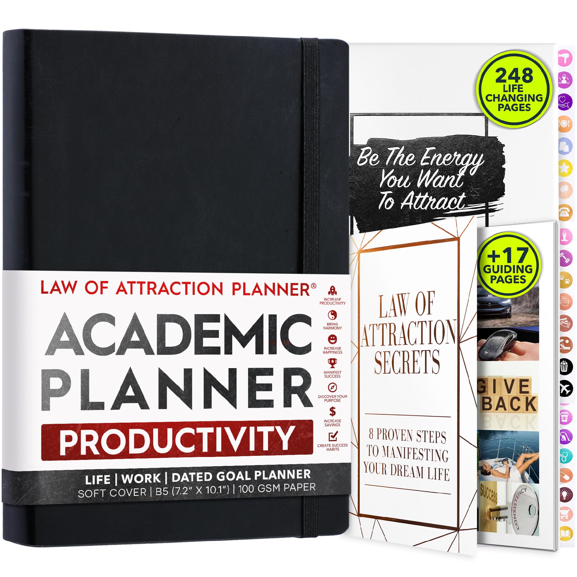 2024-2025 Academic Planner - Weekly & Monthly Productivity Planner with Daily Manifestation Journal | Goal Setting & Gratitude Notebook with Stickers | Dated July 2024-July 2025 | Perfect for Students, Professionals & Organization