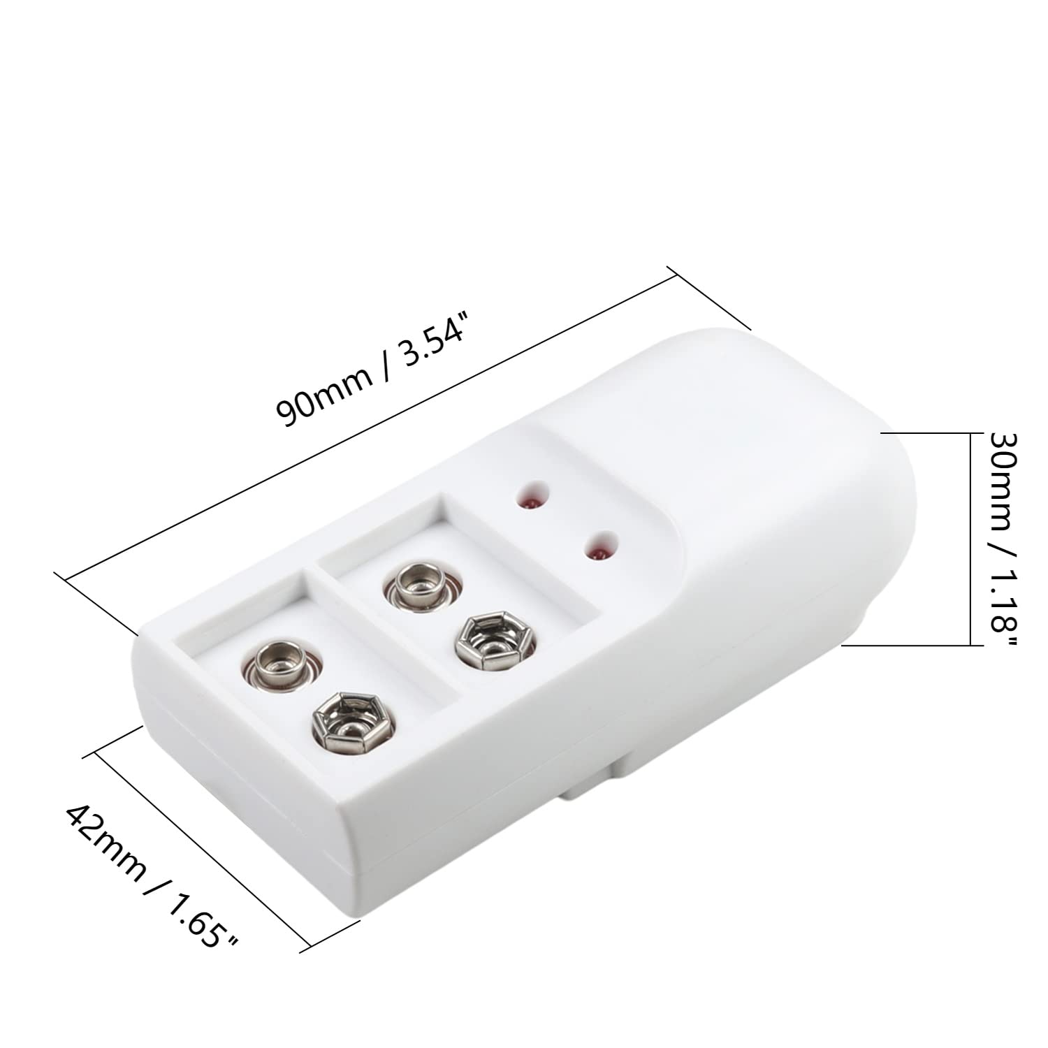 Fielect 9V Rechargeable Battery Charger with 20mA Capacity - US Plug Wall Charger for Smoke Detectors, Guitar Pedals & Electronic Devices