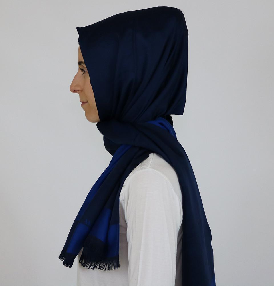 Aker Solid Shawl 1002SLK 922 Dark Blue - Premium Women's Fashion Scarf for Winter, Office, and Evening Outfits