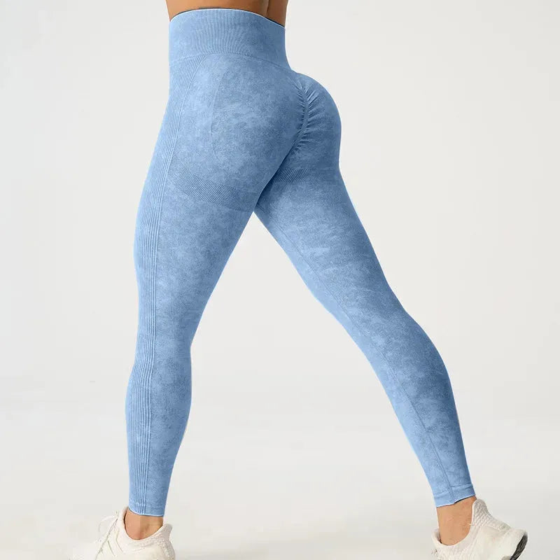 High Waisted Frosted Yoga Pants for Women - Tummy Control Workout Leggings with Hip Lifting Design, Quick Dry & Wrinkle Resistant - Perfect for Gym, Running, Pilates & Lounge Wear