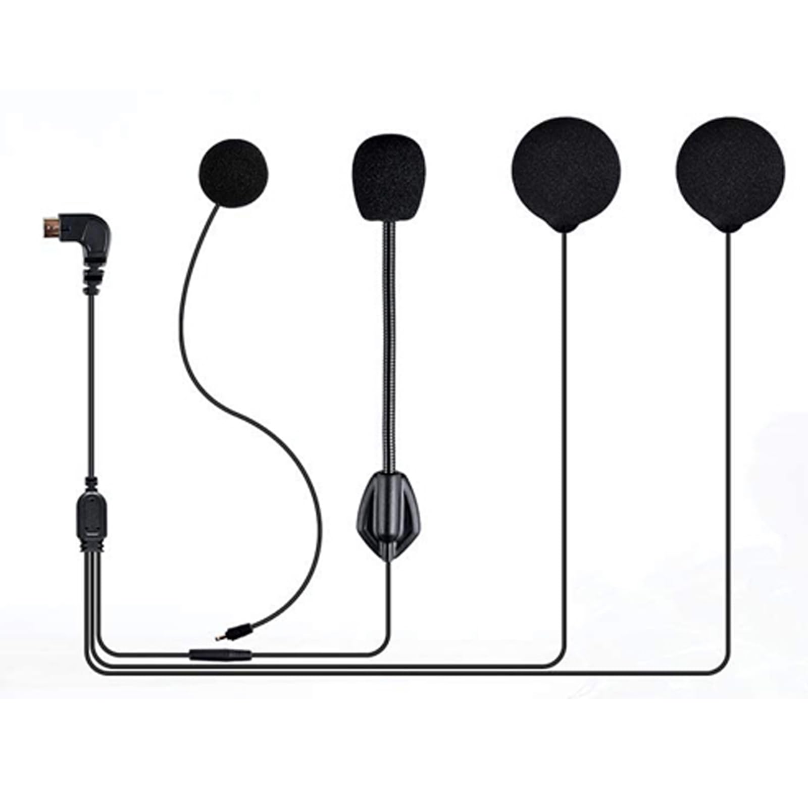 FreedConn Motorcycle Bluetooth Intercom Headset with Microphone - Compatible with TCOM VB & TCOM SC TMAX Helmets, 0.5m Micro USB 5-Pin Interface - Perfect for Group Riding, GPS Navigation & Hands-Free Communication