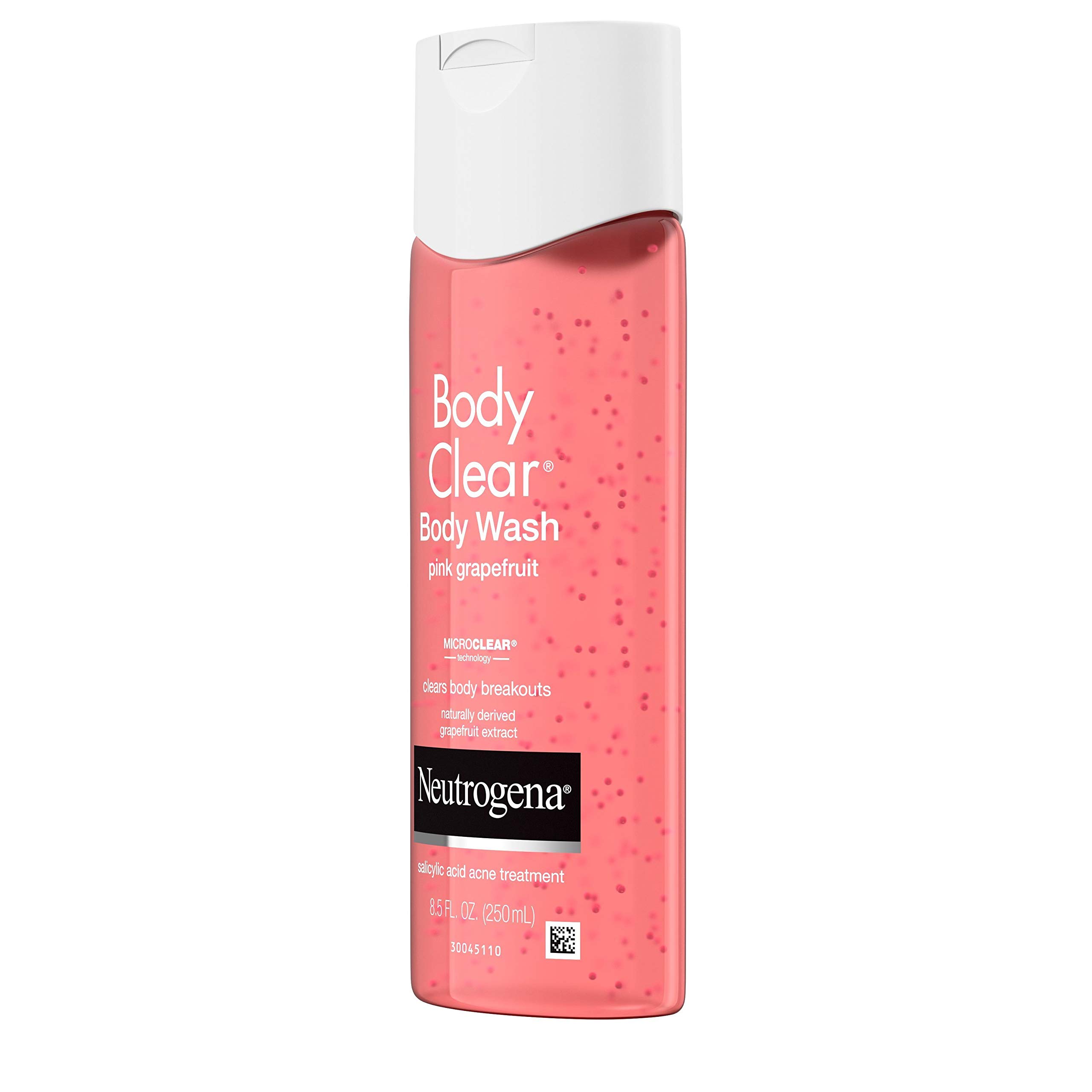 Neutrogena Body Clear Acne Treatment Body Wash with Salicylic Acid - Pink Grapefruit Scented Acne Medicine for Back, Chest & Shoulders - 8.5 fl oz (3 Pack) - Prevent Breakouts & Clear Skin for Gym, Travel & Daily Shower Use