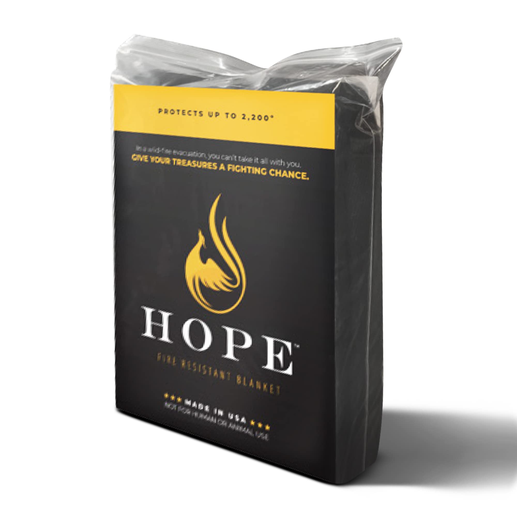 Hope Fire-Resistant Blanket (Black, 90” x 90”) – Emergency Fireproof Blanket for Kitchen, Fireplace & Camping – Flame Retardant Safety Blanket to Protect from Fire Hazards – Ideal for Home, Office & Outdoor Use
