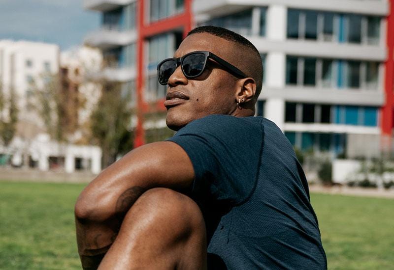 Premium Sports Sunglasses - Black on Black Polarized UV Protection for Running, Cycling & Outdoor Activities