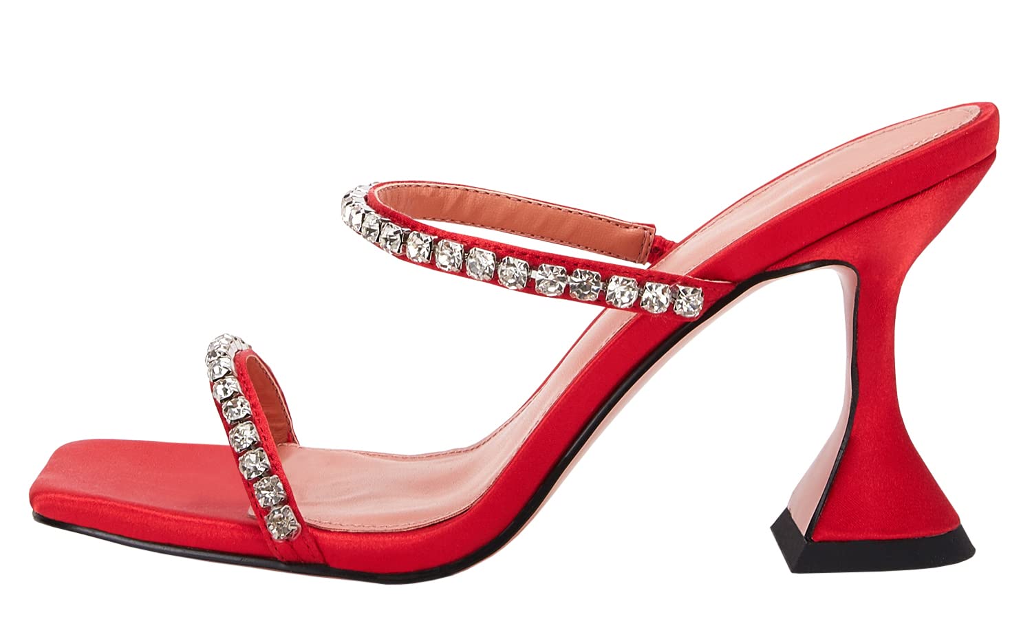 Women's Square Toe Heeled Sandals - 2 Strap Satin High Heels for Party, Wedding & Special Occasions | Perfect for Evening Events, Bridal Showers & Date Nights