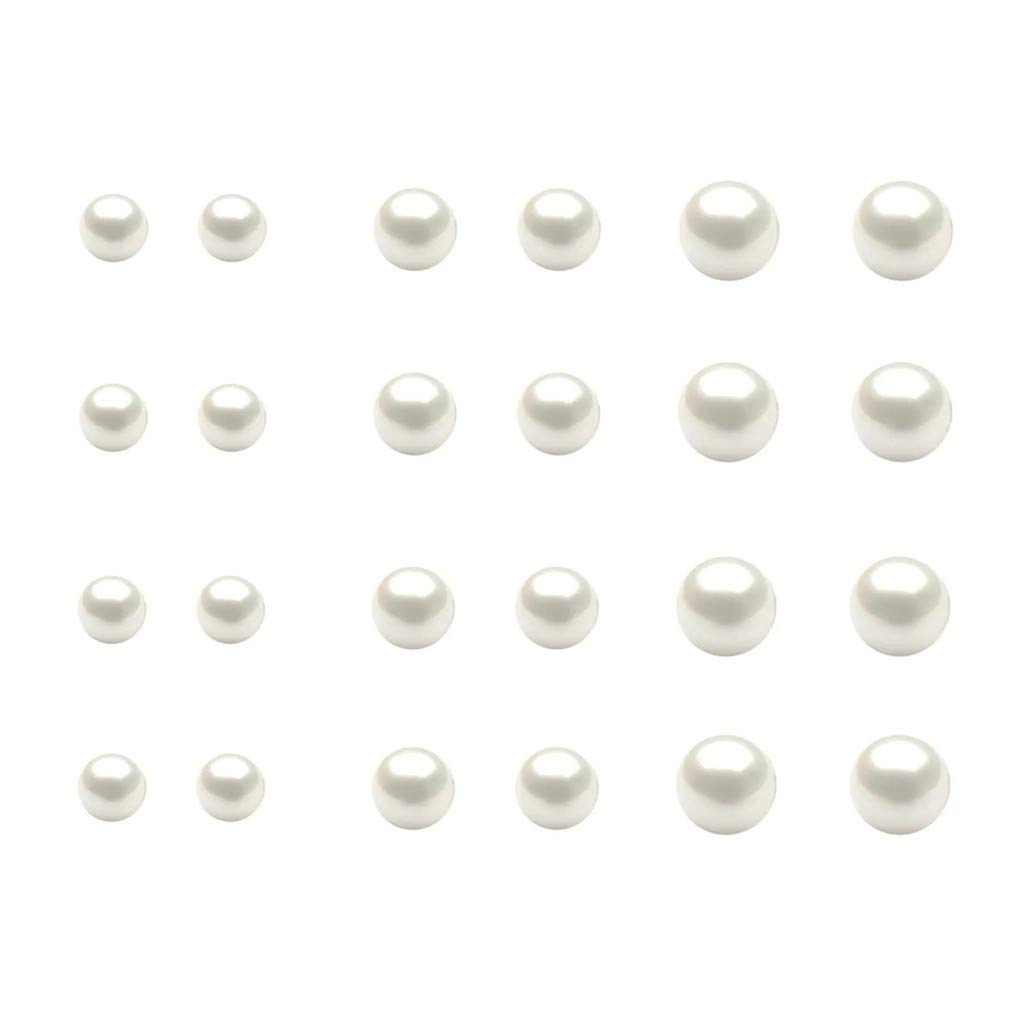 Diamond Pearl Flower Earrings for Women - Elegant Inlaid Prom Jewelry Gift Set (White, One Size) - Perfect for Weddings, Parties & Special Occasions