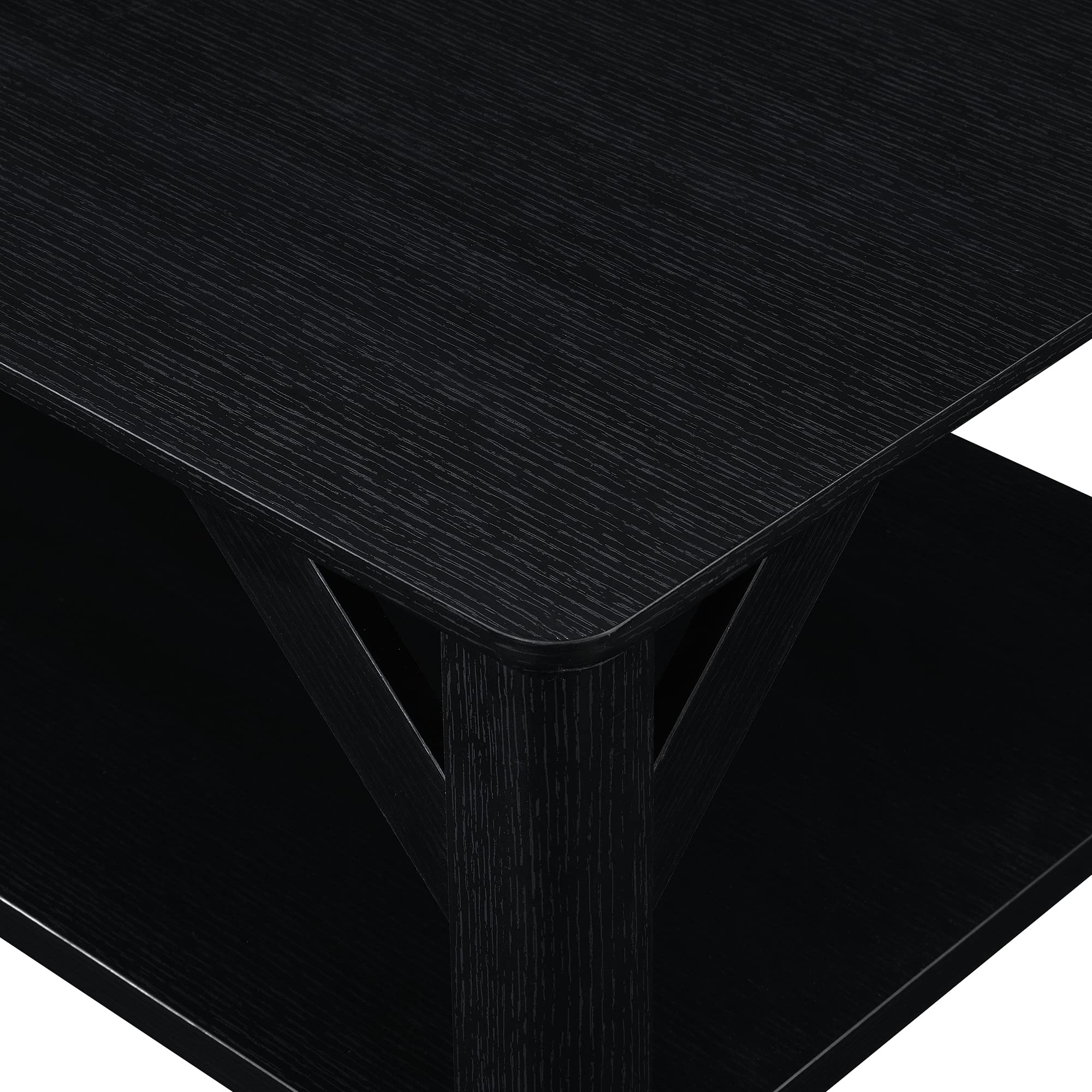 Winston Coffee Table with Shelf - Modern Black End Table for Living Room, Office & Small Spaces | Stylish & Functional Home Decor
