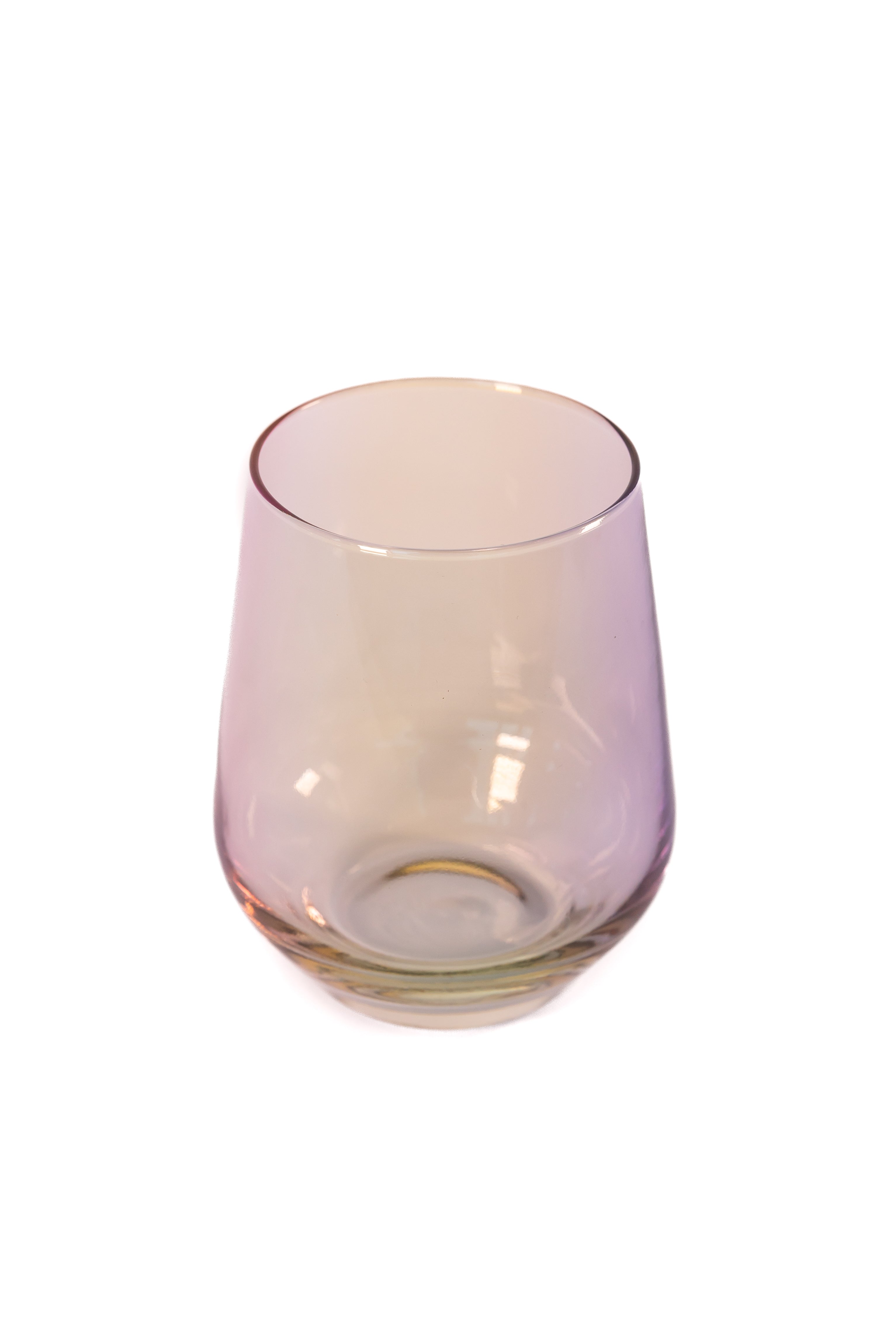 Estelle Iridescent Stemless Wine Glasses Set of 6 - Shatterproof & Elegant for Parties, Weddings, Home Bar Decor