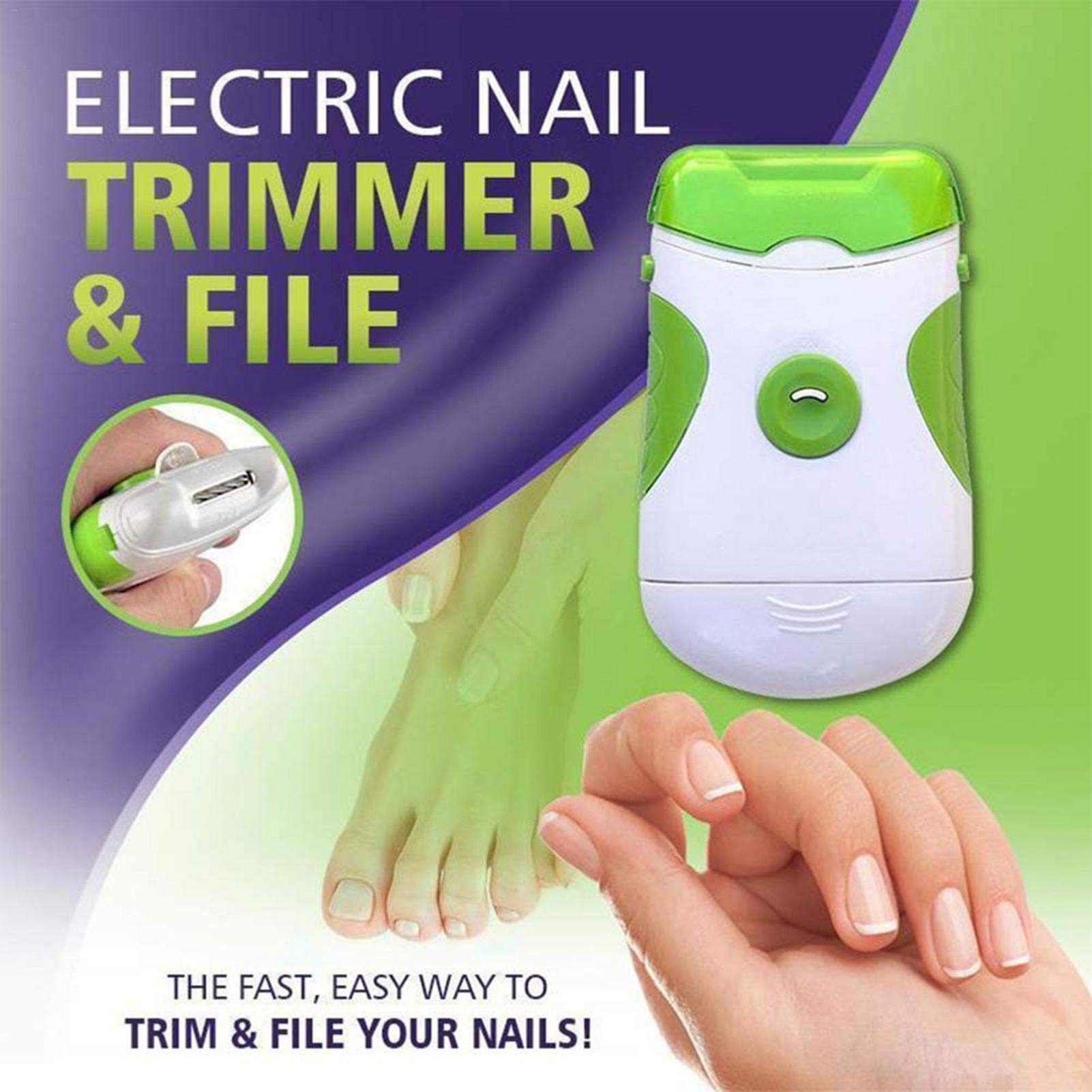 Electric Nail Trimmer & Clipper Set for Adults & Kids - 2-in-1 Manicure Pedicure Tool with Nail File - Safe Electric Nail Cutter for Newborns, Babies & Adults - Perfect for Home Use, Travel & Salon Care